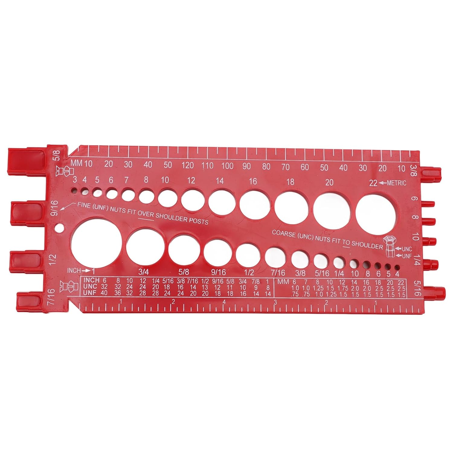 Nut Bolt Thread Gauge, Accurate Screw Bolt Nut Thread Measure Size Checker, Portable Bolt and Nut Identifier Gauge image number 1