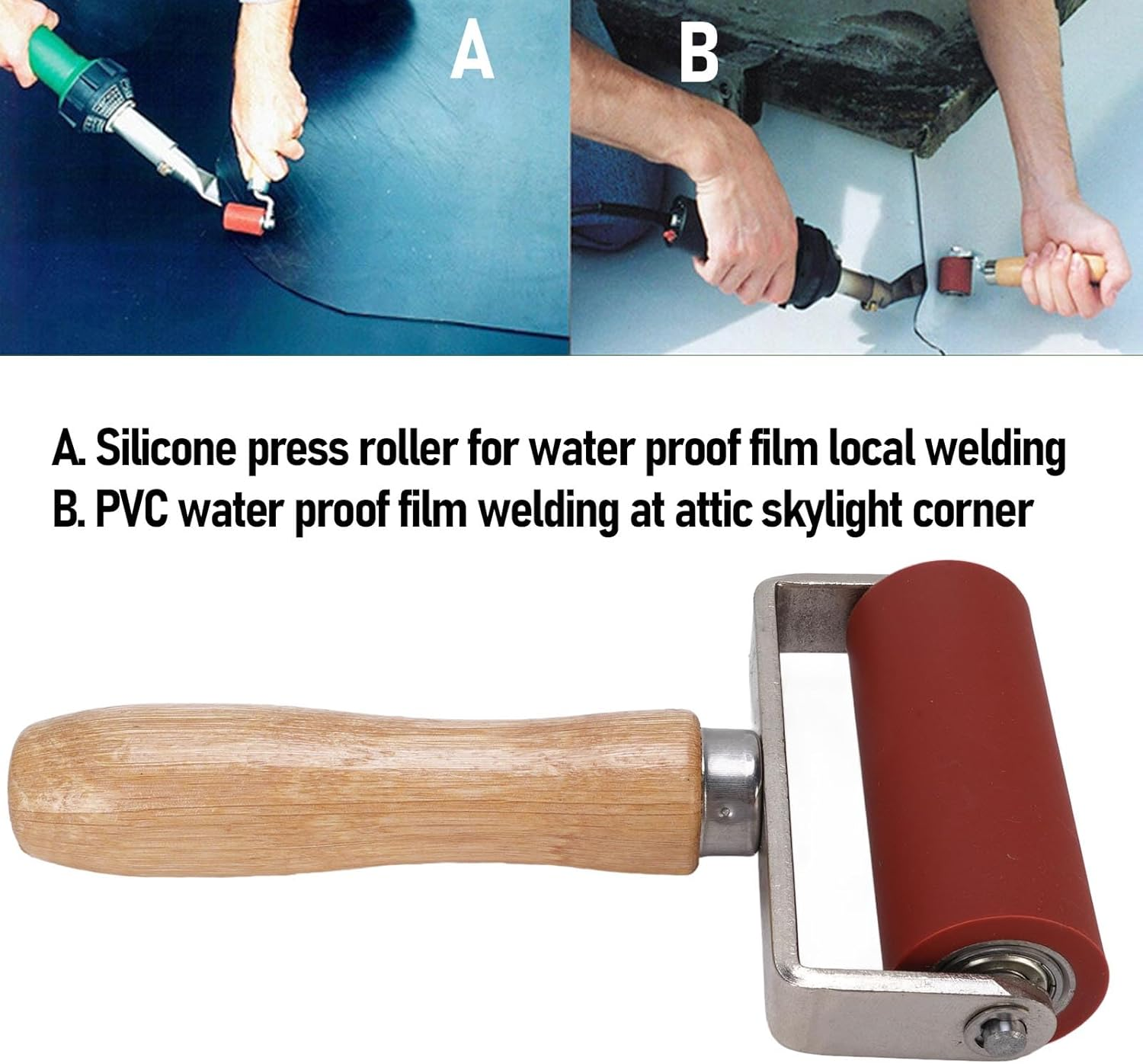 Dpofirs Silicone Seam Roller, Welding Seam Roller with Double Bearing Detachable, 260℃ High Temperature Resisting, Suitable for PVC Tarpaulin Membrane image number 3