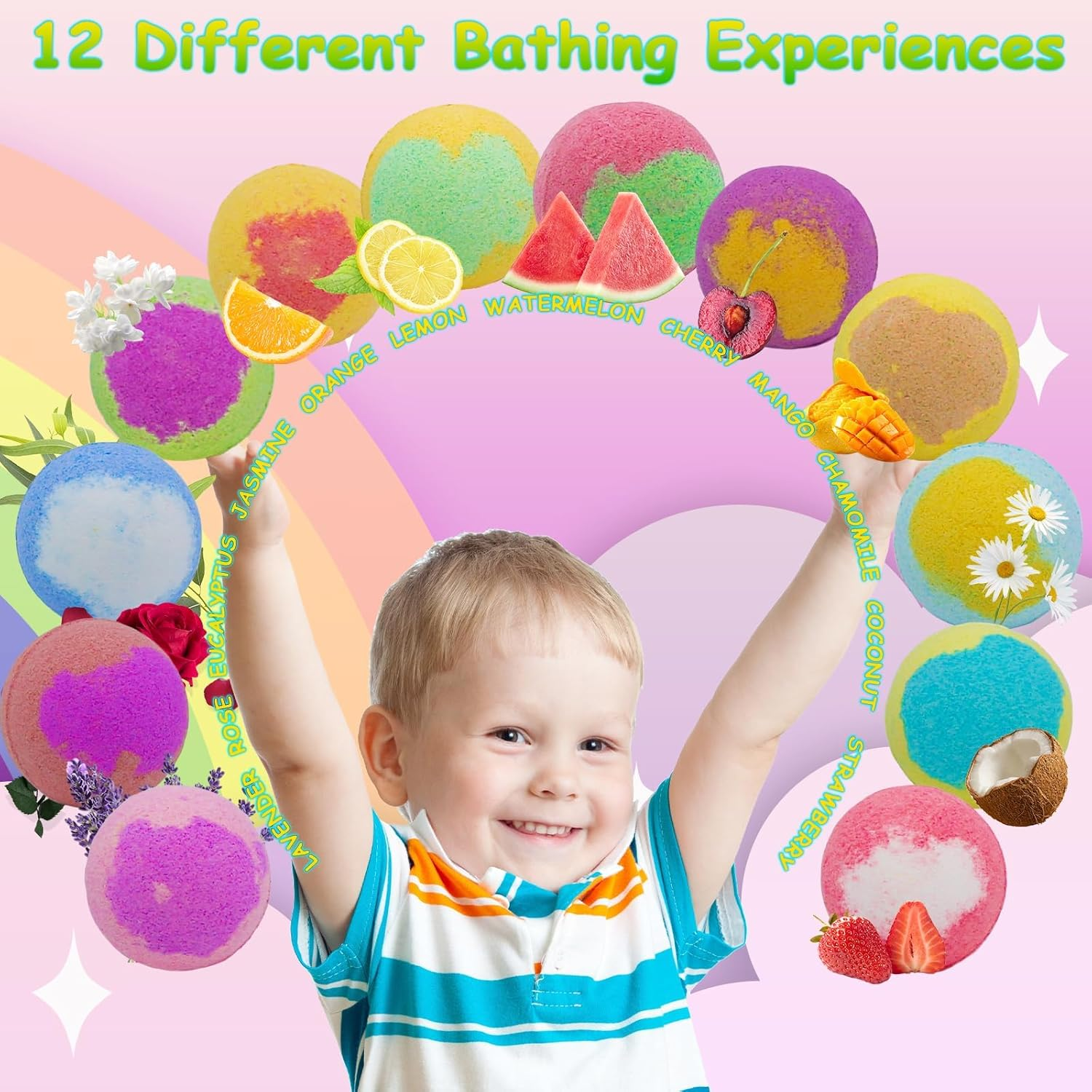 12 Pack of Bath Bombs for Kids with Surprise Toy Inside, Fun Educational Toy Dino Fizzy Balls W/Rich Bubbles, Organic Dinosaur Bath Bomb Gift Set, Kids Bubble Bath Dino Egg for Kids 3 4 5 6 7 8 9 Year image number 1