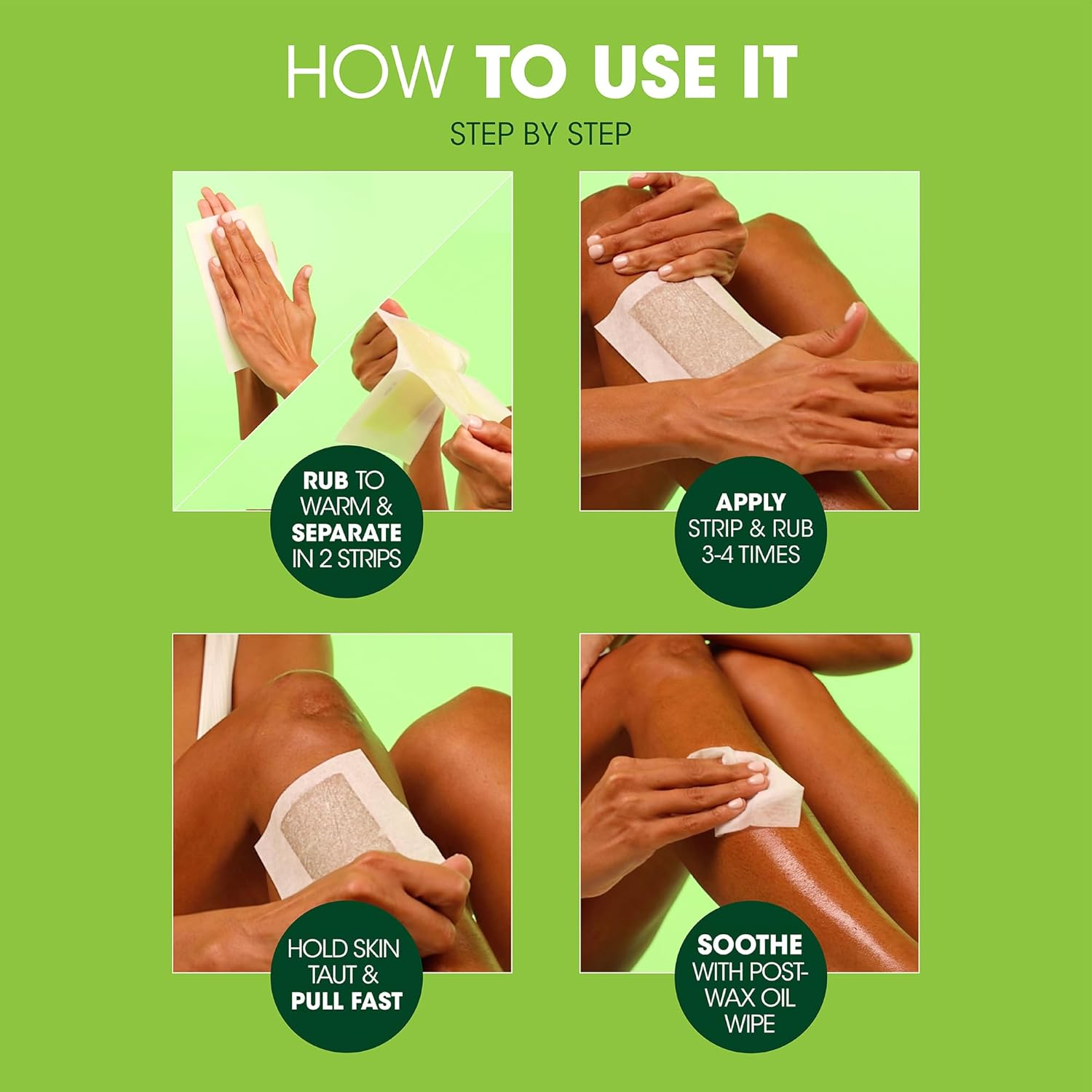 Nad'S Hair Removal Body Wax Strips for Normal Skin, Body Hair Removal, Pack of 20 image number 2