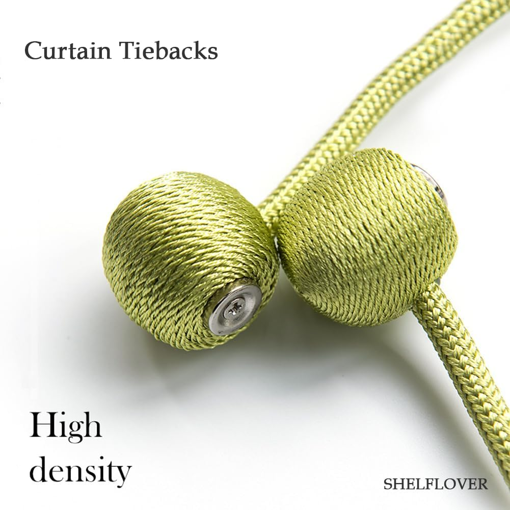 SHELFLOVER Green Magnetic Curtain Tiebacks 8Pcs, Curtain Buckles Holders for Bedroom Living Room Home Window Treatment Decorative - 8, Blue image number 3