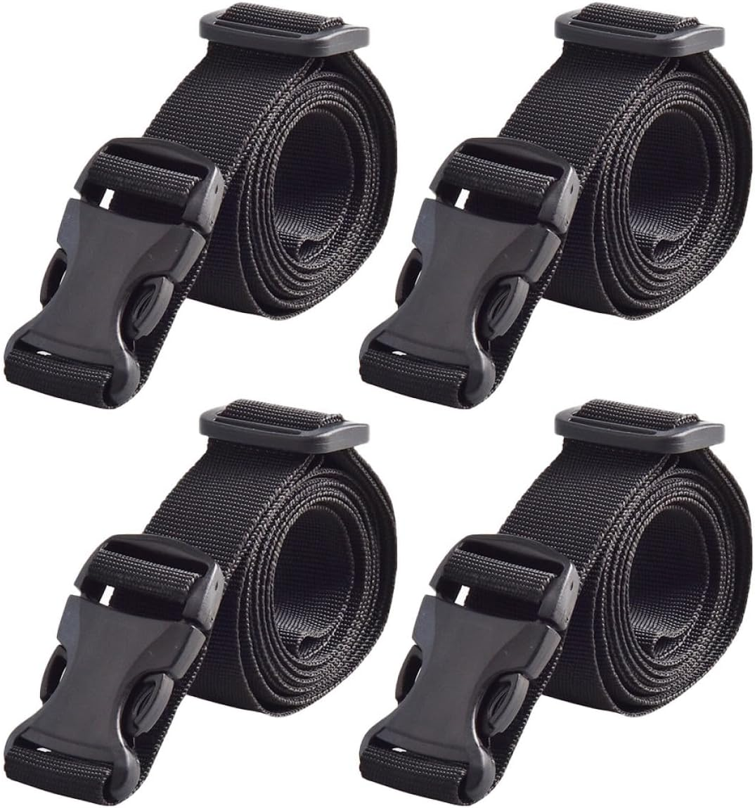 Hoement 4Pcs Outdoor Luggage Tie down Straps Long Heavy Duty Lashing Belt for Travel Suitcase Secure Packing image number 2