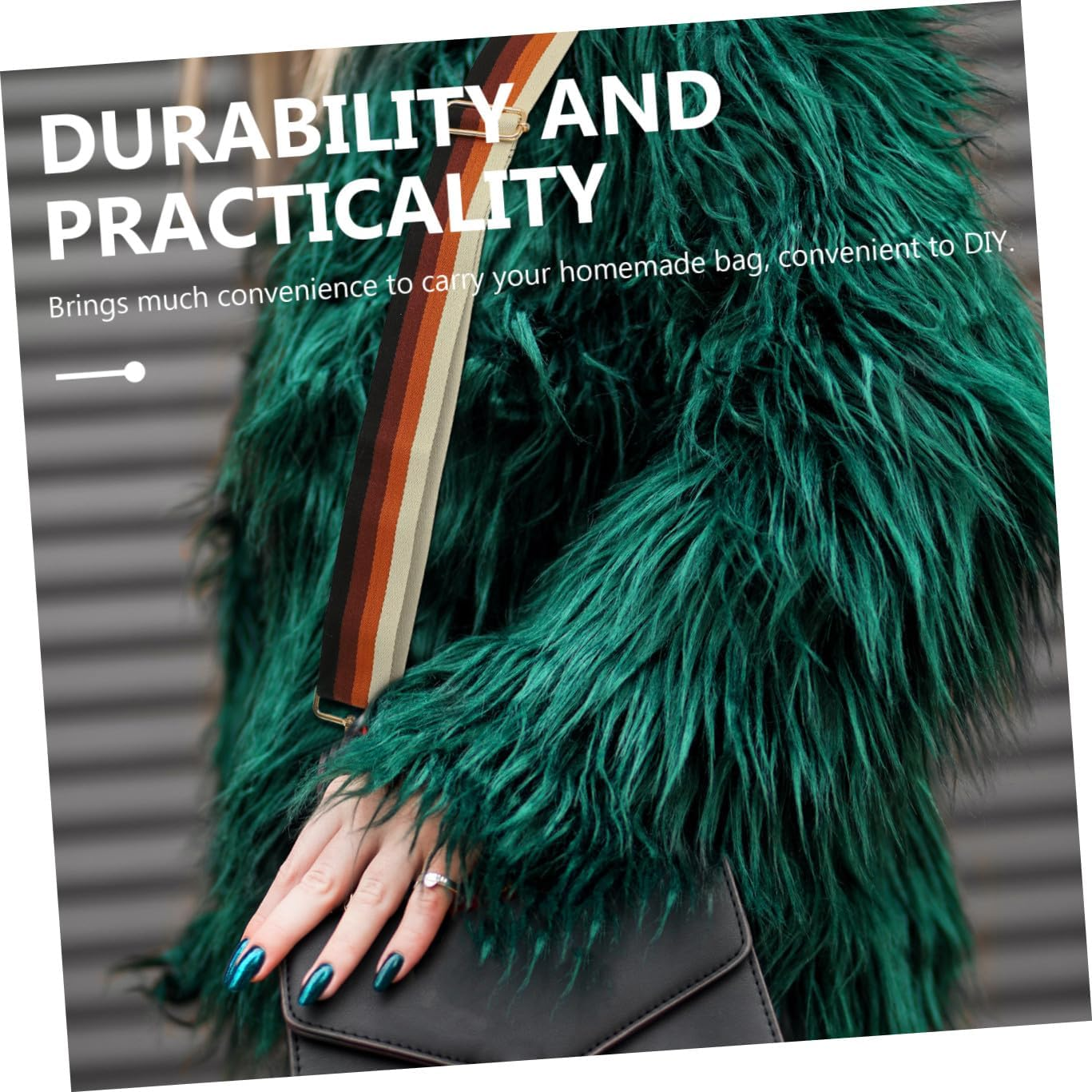 KONTONTY Wide Shoulder Bag Cotton Cloth Tote Adjustable Strap Replacement for Travel Bags for Women image number 6