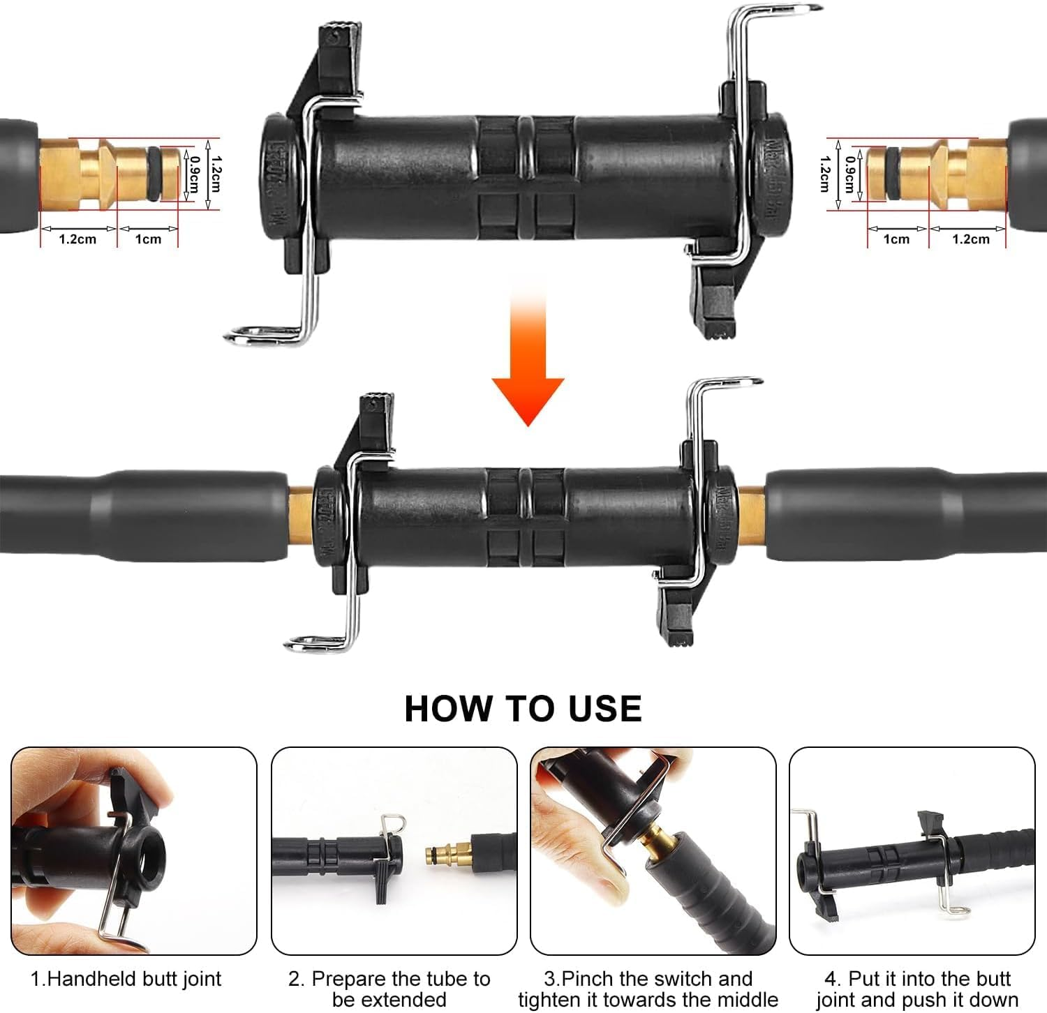 Pressure Washer Hose, High Pressure Extension Hose Pipe Compatible with Karcher K Series K2, K3, K4, K5, K7, High Pressure Washer Replacement Hose, 10M image number 4