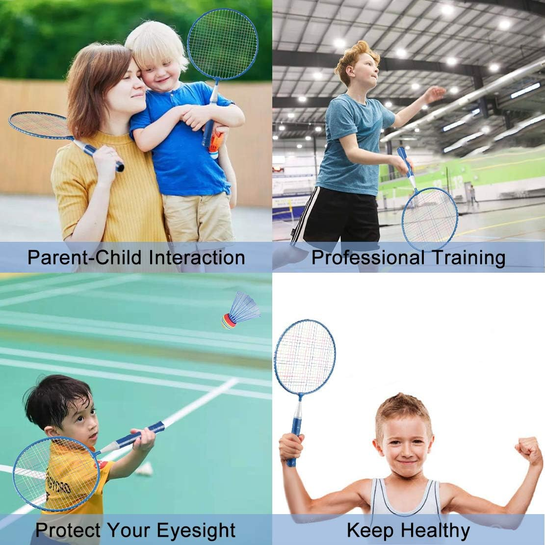 Badminton Rackets for Children,12 in 1 Shuttlecocks Racquet Sports Set W/Lightweight Carrying Bag for Kids Professionals Beginner Players Indoor Outdoor Sport Game image number 4