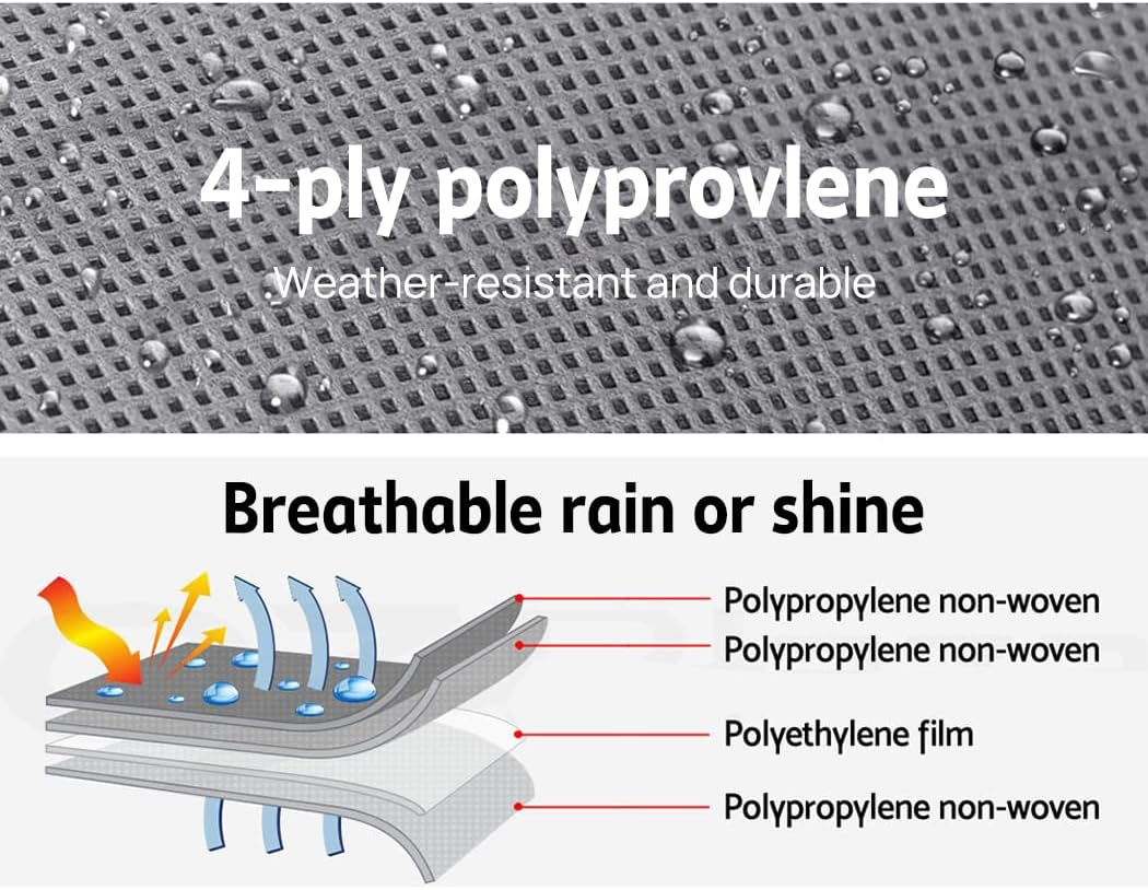 Caravan Cover 4 Layer Campervan UV Resistant Waterproof All-Weather Campervan Cover with Straps & Storage Bag (22-24FT) image number 5