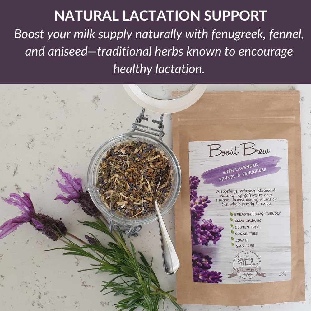 Yummy Mummy Food Company Lactation Tea | Soothing Lavender Lullaby Herbal Blend with Raspberry Leaf, Fennel & Fenugreek | Breastfeeding Support & Relaxation | 20 Serves image number 5