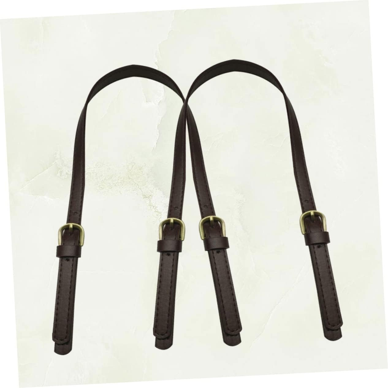 SEWACC 2Pcs Leather Bag Strap Handbag Belt Dual Buckles Adjustable Crossbody Shoulder Strap for Women Tote Bag image number 1