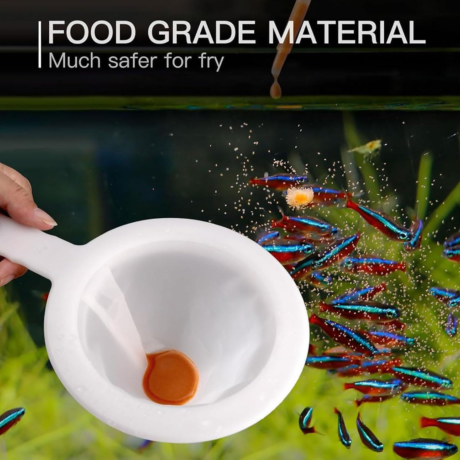 6 Pcs Mesh Baby Brine Shrimp Sieve, 100 Mesh 200 Mesh 400 Mesh Aquarium Sieves for Hatchery, Filter Brine Shrimp Hatchery Fry Brine Shrimp Eggs for Hatching Baby Fish Separator image number 5