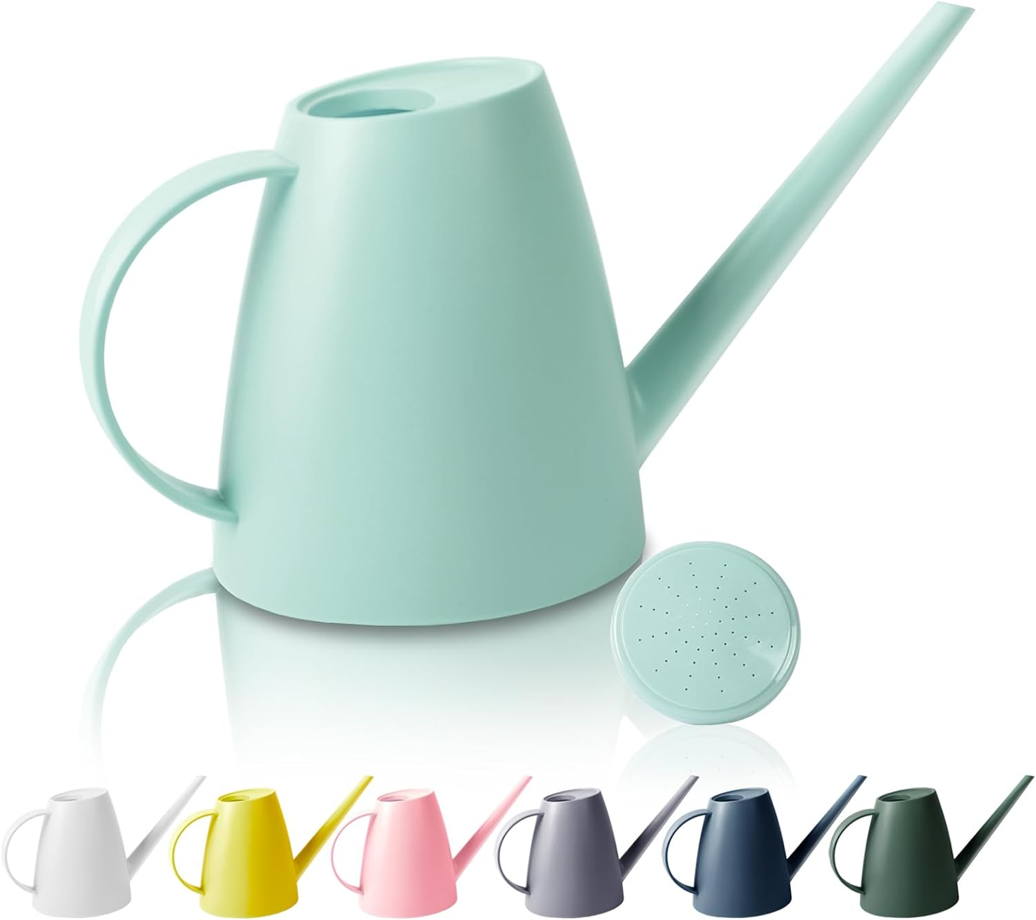 Watering Can for Indoor Outdoor Plants, Modern Small Watering Cans with Removable Nozzle, Long Spout Watering Can for Indoor Bonsai Plants Garden Flowers 1/2 Gallon 1.8L 60OZ