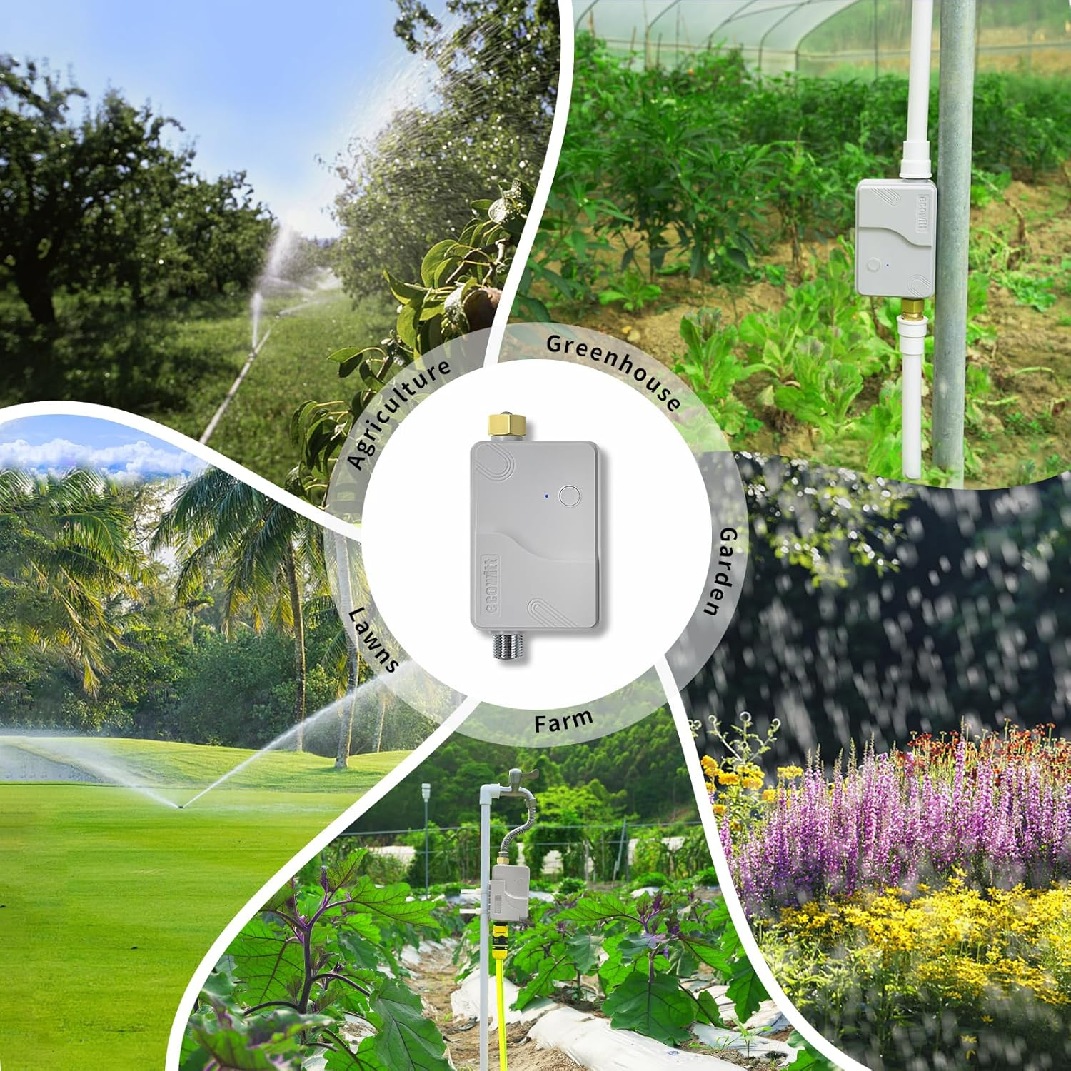 ECOWITT Smart Watering Timer Kit GW1208, Includes WFC01 Sprinkler Timer and GW1200 Iot Gateway,433 Mhz