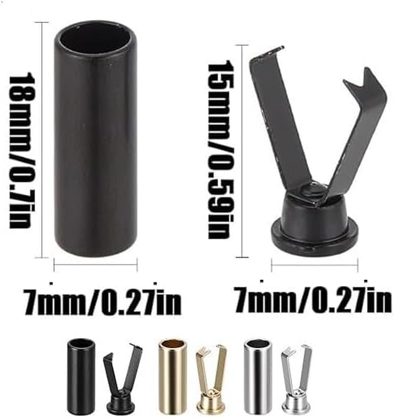 24 PCS Cylindrical Shoelace Heads, Metal Tips,Alloy,Clothing Rope Shoe Laces Tips Protector,Replacement Head image number 1