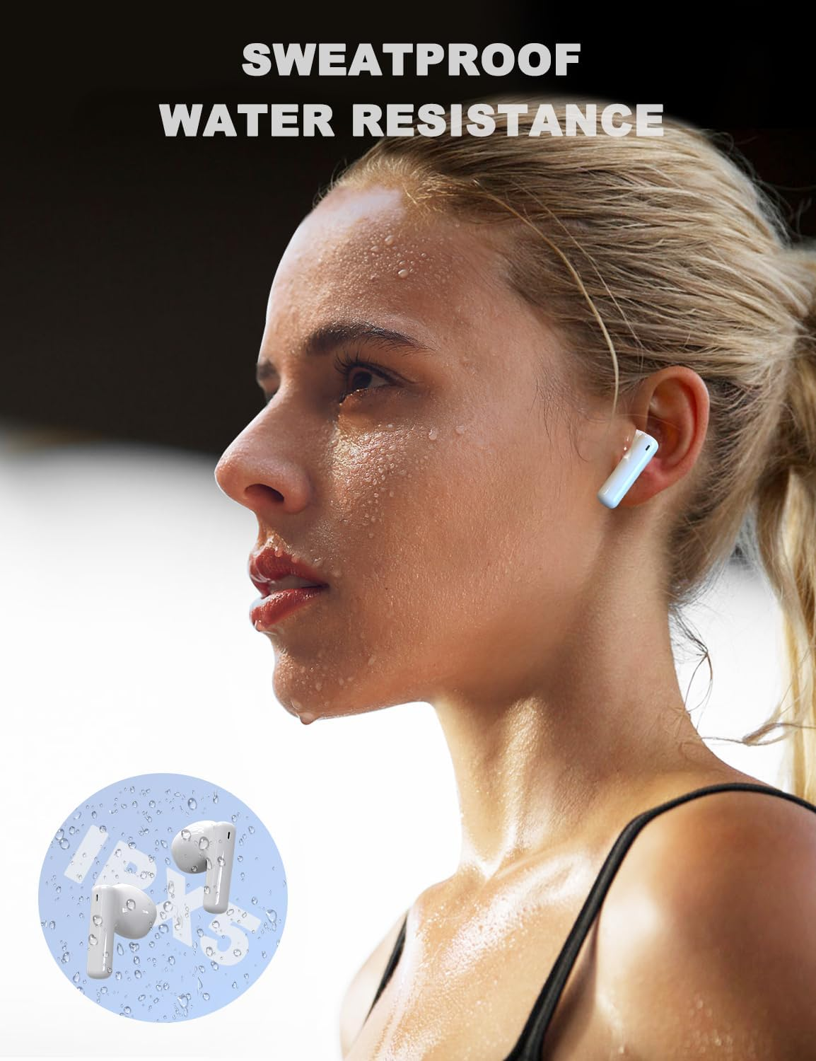 PHOCAR Wireless Earbuds Bluetooth 5.3, Sync No Delay, Light-Weight,Compact, Touch Control, Noise Canceling for Clear Calls, Wireless Earphones Compatible with Iphone, Samsung, Huawei, Xiaomi, Nokia image number 3