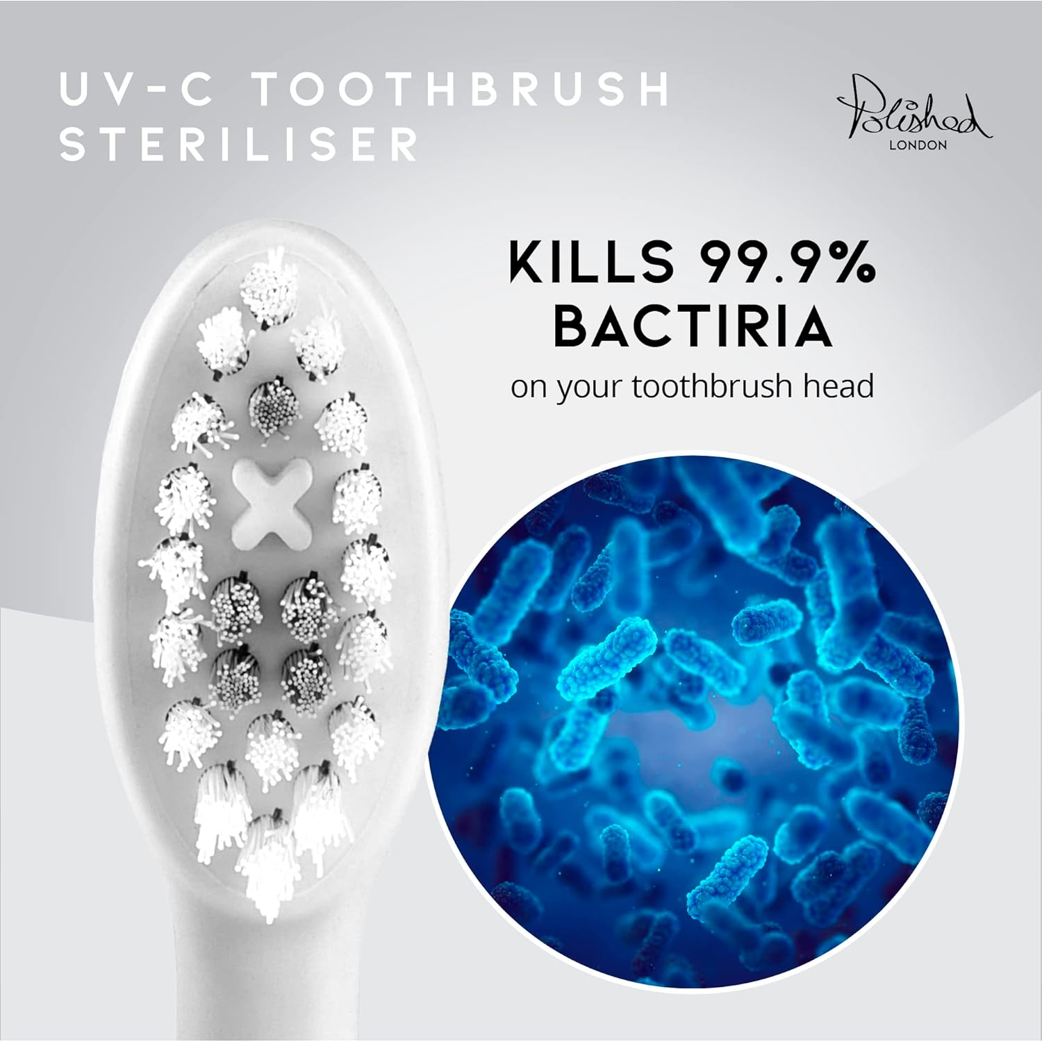 Polished London Toothbrush Case with UV Light Feature &ndash; White, Portable, Smart Auto-Off, Compact & Travel-Friendly image number 4