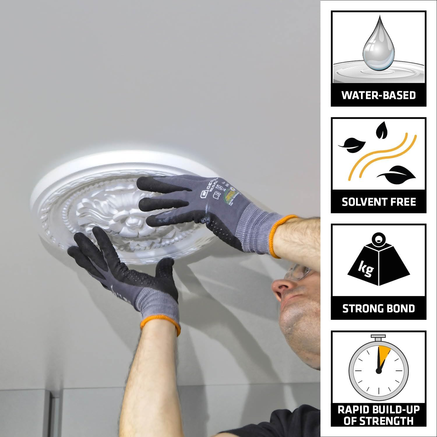 SIKA - Construction Adhesive - Sikabond-115 Max Tack - White - Interior Grab Adhesive - Easy to Apply - High Final Strength - Multi Materials - 290Ml image number 5