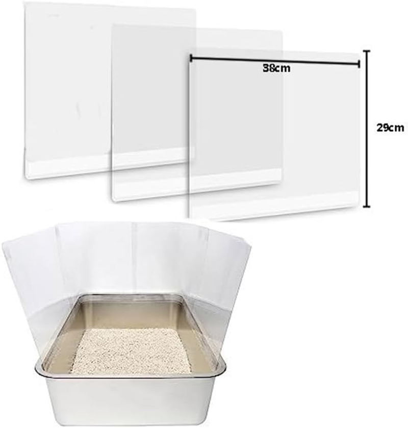 3 X Cat Litter Tray, Pee Shields, Splash Guard, High Side, Open Top, Cat Litter Tray, Easy to Clean, White (Cat Litter Tray Not Included) image number 2