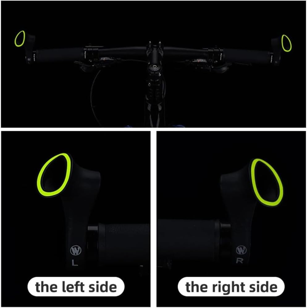 Bike Handlebar Ends Ergonomic No-Slip MTB Mountain Bike Road Cross-Country Bicycle Handlebar Extender Bar Ends Suitable for 21.8-22.8Mm Handlebar,With Fluorescent Effect image number 5