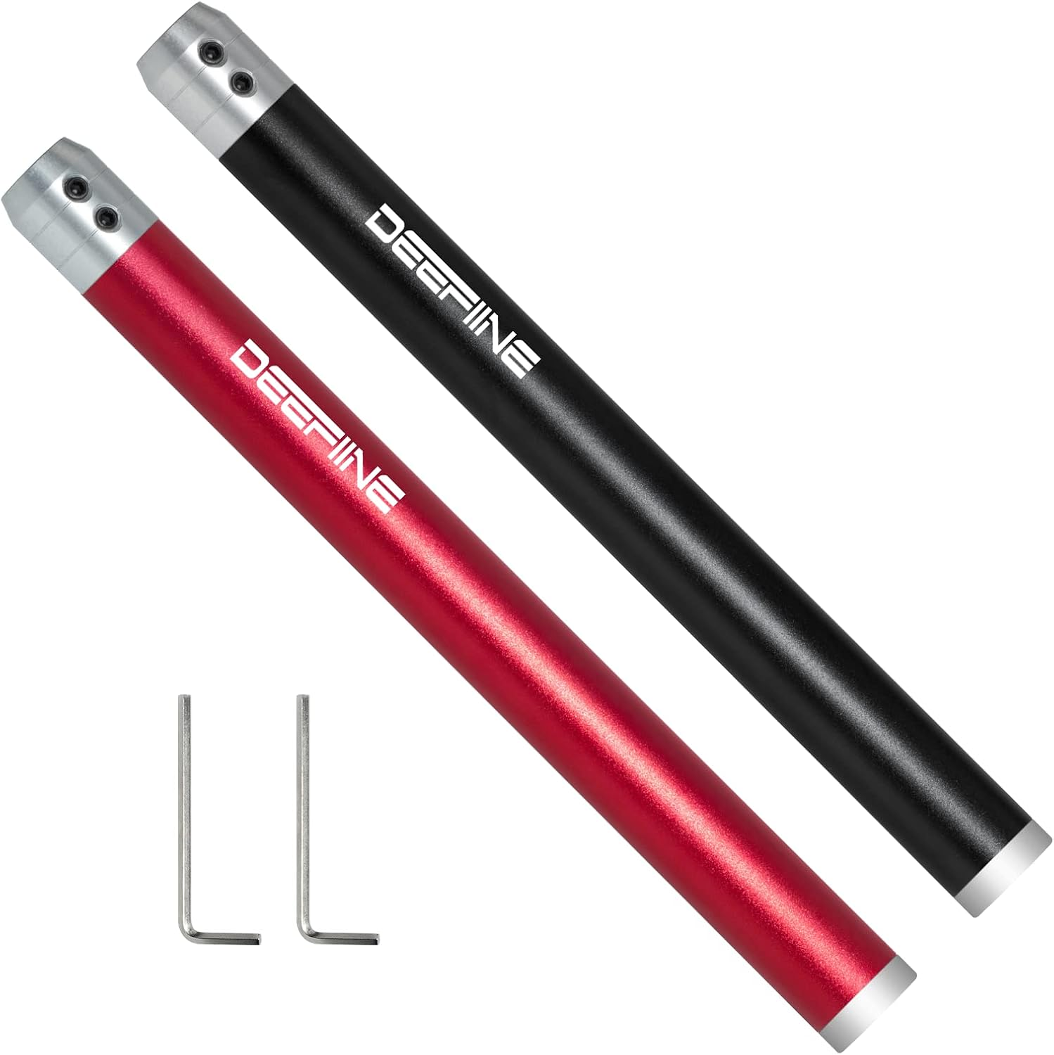 DEEFIINE 2PCS Carbide Wood Lathe Truning Tools Grip Handle, Accept 10Mm Square Turning Tool Bar (Black and Red)
