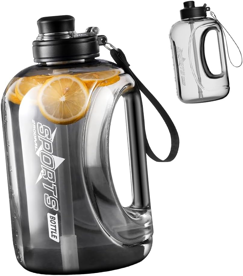 Half Gallon Water Bottle with Straw &ndash; Large Water Jug with Handle & Strap, Leakproof Sports Bottle for Gym, Fitness, and Outdoor Use image number 6