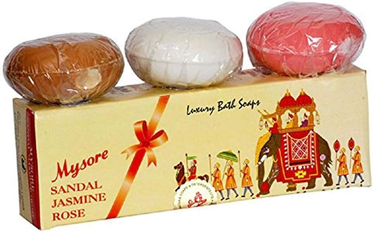 Mysore Sandal Jasmine and Rose Bath Soaps 5.3Oz Each image number 4