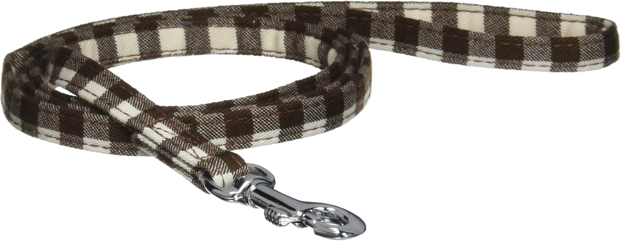 ONS Cotton Check Lead #10 Brown (Cat, Ultra Small Dog) image number 1
