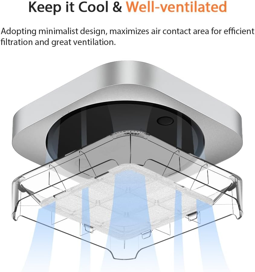 JEMACHE Desktop Stand for Mac Mini 2010-2023 M1 M2 Pro, Mac Studio M1 M2 Max/Ultra (Clear) image number 4