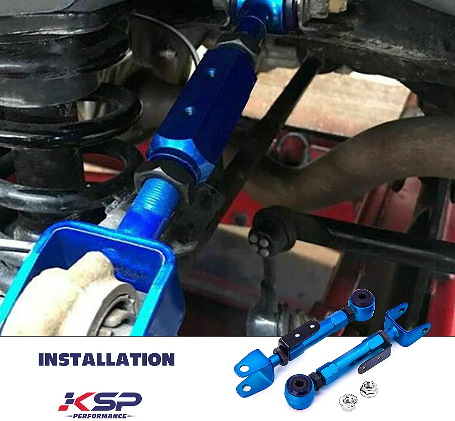 KSP Rear Camber Arms for 2002-2006 CR-V and 2003-2011 Honda Element, Upper Control Rod Adjustable -2&deg; to +4&deg; (Degree) Suspension Kits, 2PC image number 2