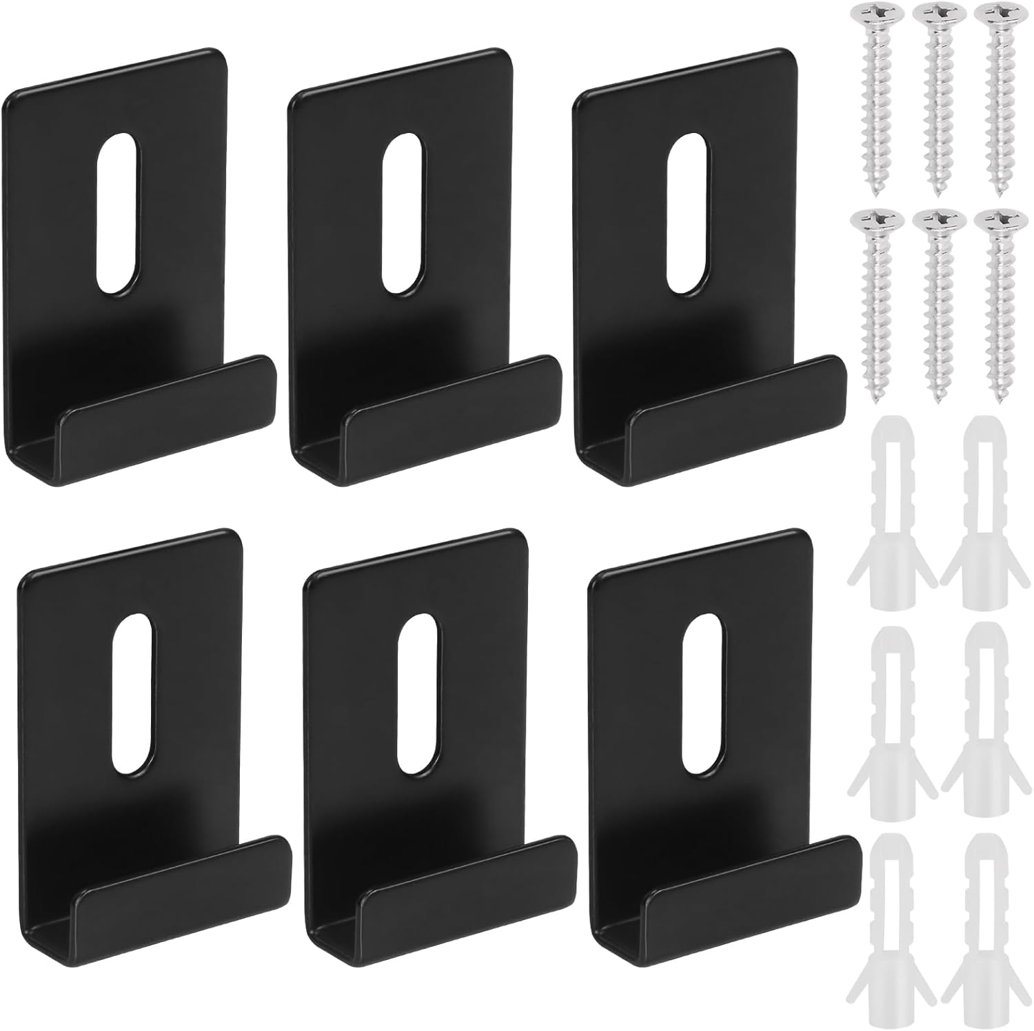 Swpeet 30 Sets Clear Plastic Mirror Holder Clips Kit with Screws, Retainer Clips Kit, Mirror Hanging Kit, Clear Plastic Mirror Mounting Clips, Mirror Hanging Hardware for Fixing Cabinet Door(E Style)