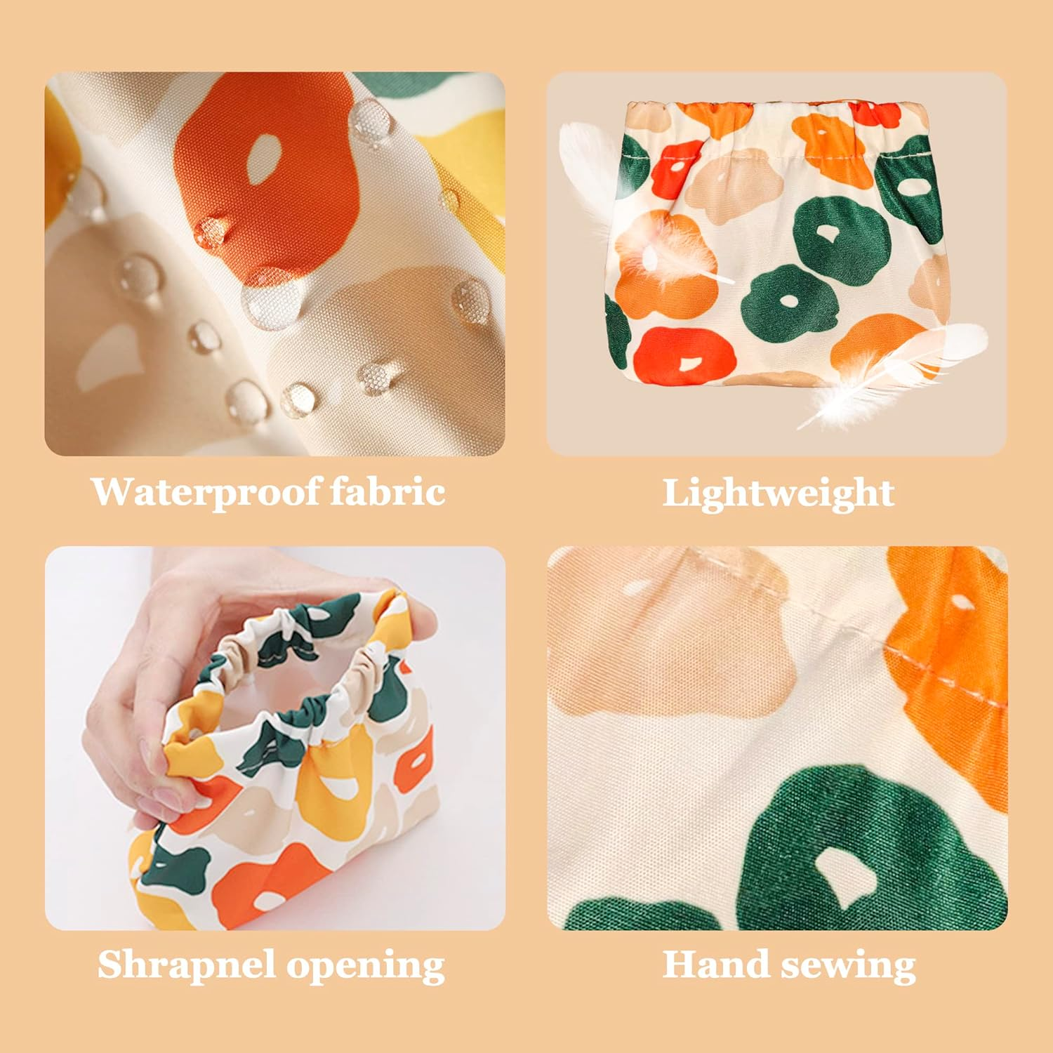 Vcekract Mini Makeup Bag for Purse, 4 PCS Mini Cosmetic Bag for Women, Waterproof Mini Travel Bag, Mini Bag for Purse Lipstick Organizer, Colorful, Cute