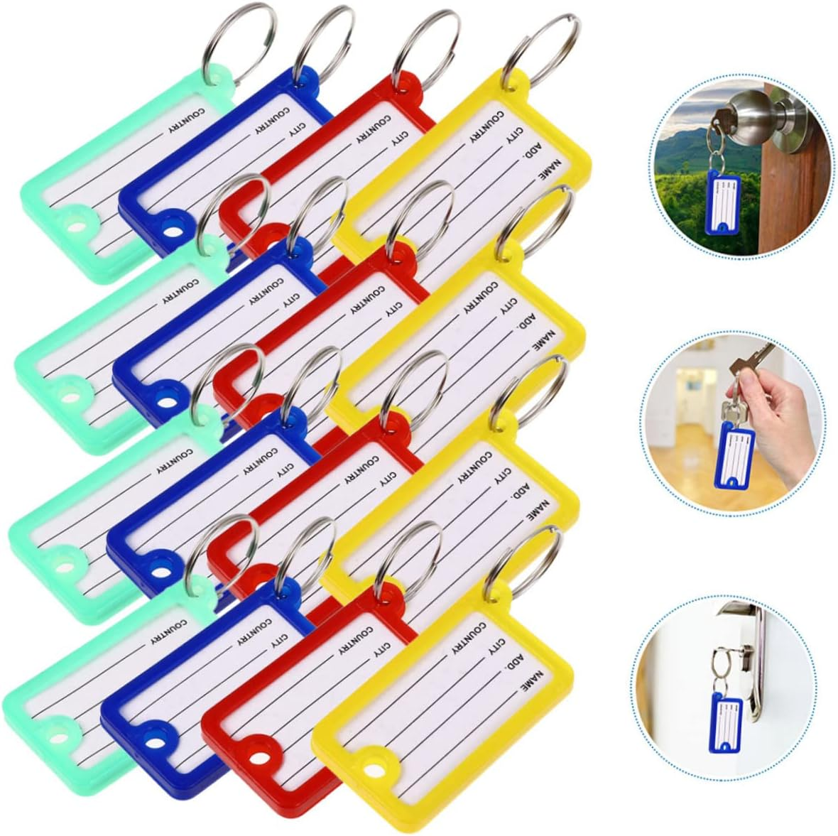 NAMOARLY 40Pcs Multi-Function Luggage Tags Markers Key Tags for Suitcases Keyring image number 6