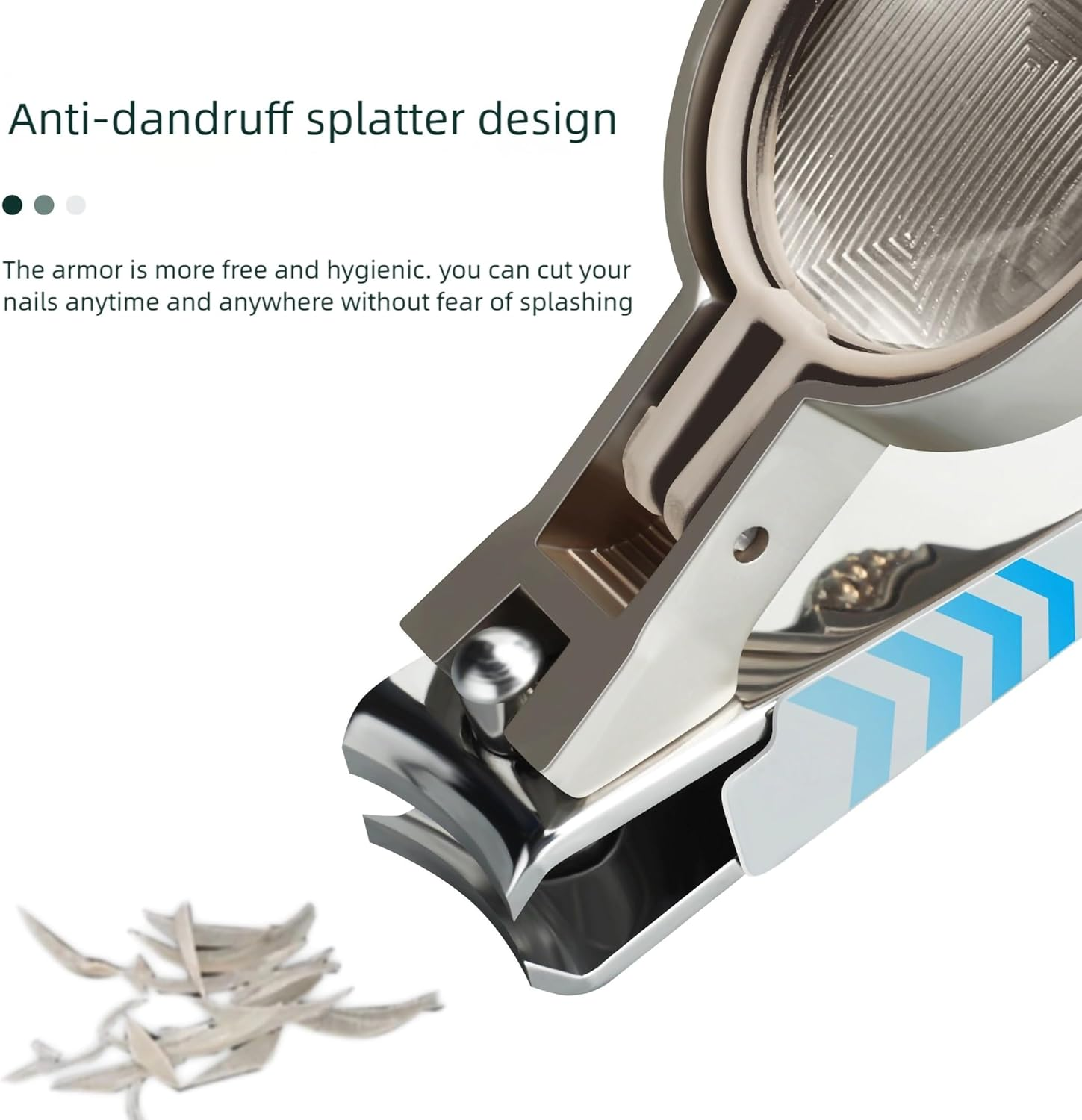 Nail Clippers with Magnifying Glass for Senior, Sharp Heavy Duty Steel Blade, Detachable Magnifier Loupe Set (Black) - Silver+Box image number 3