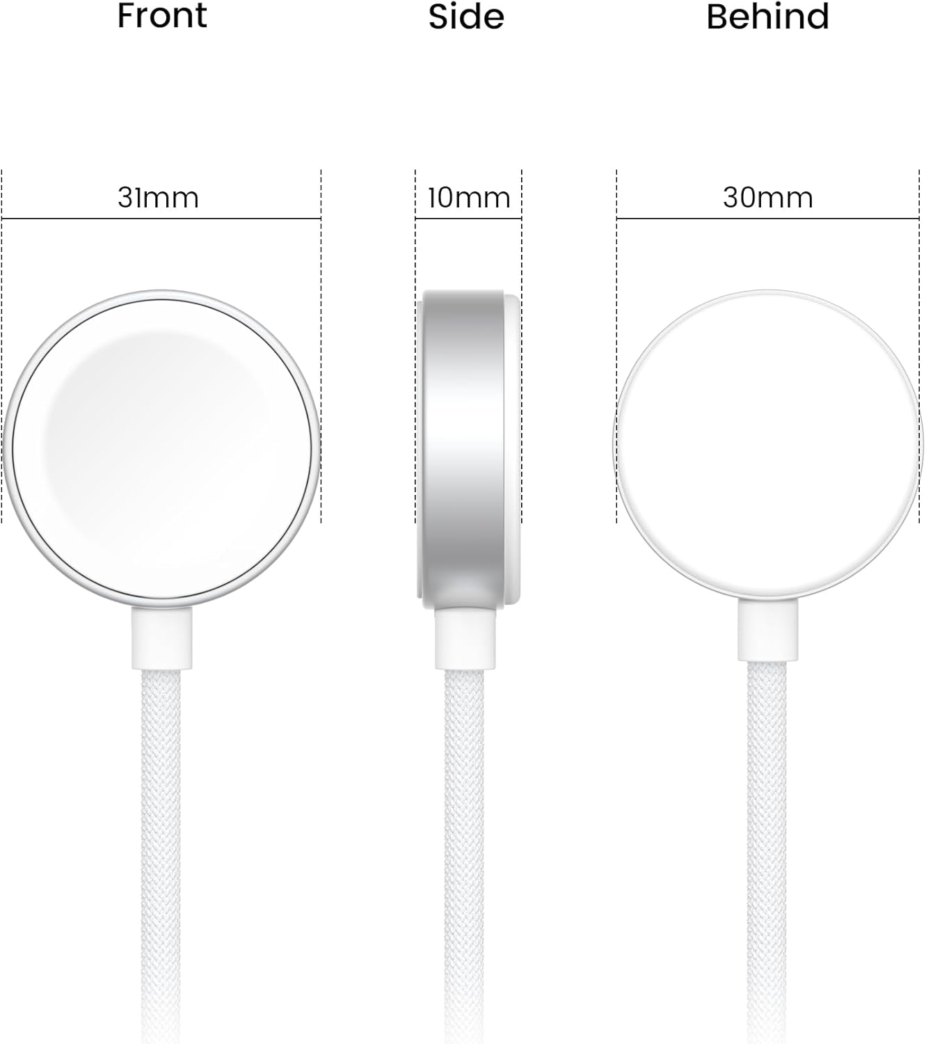 A2515 5W USB C Fast Watch Charger for Apple Watch Series Ultra2,Ultra,9,8,7,Usb-C Braided Watch Charging Cable Compatible with Apple Iwatch Series Se,6,5,4,3,2,1(1M) image number 4