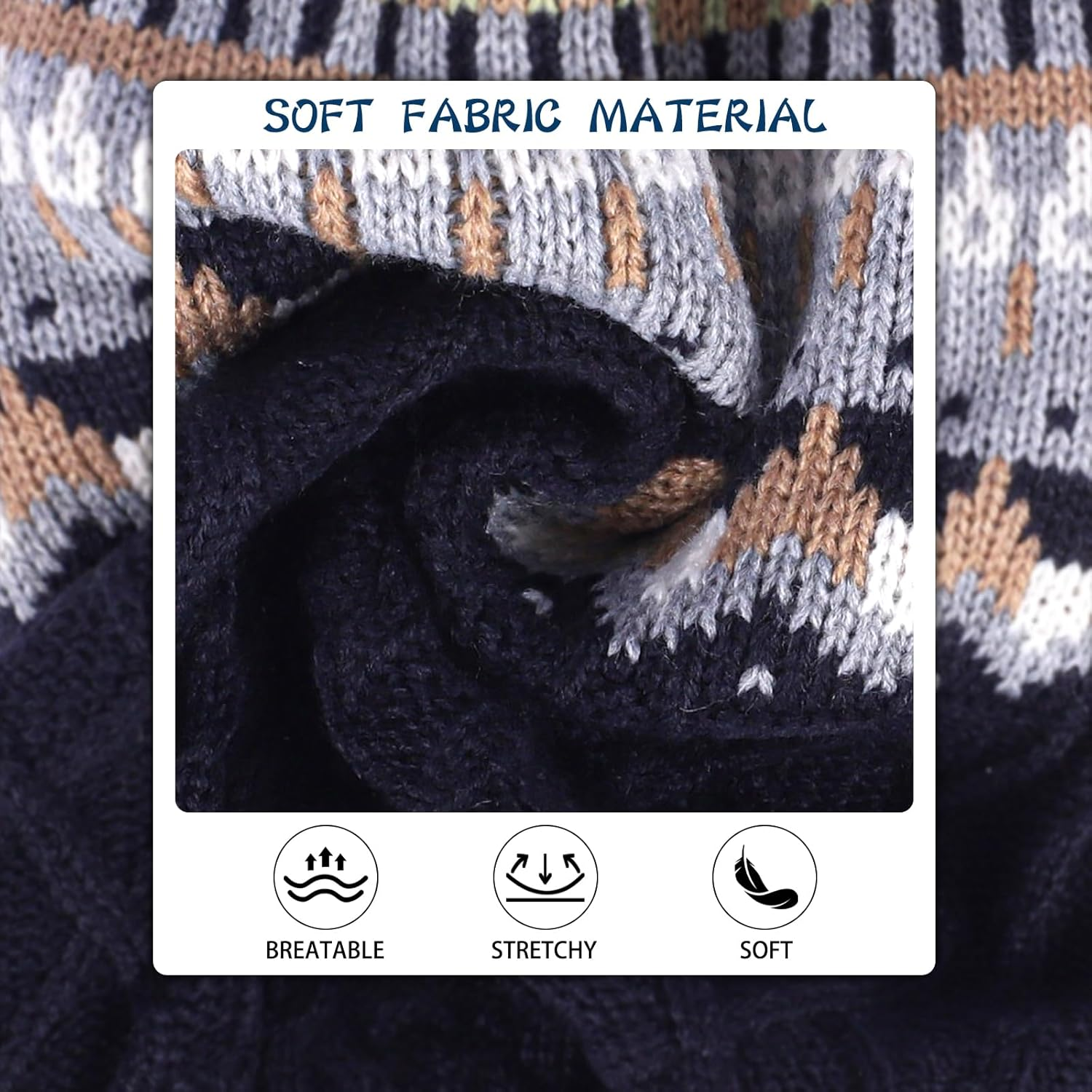 Fnaobai Knit Dog Sweater Turtleneck Cat Cold Weather Pullover Pet Vintage Cable Thick Warm Winter Clothes for X Small Dogs Cats Medium Pug Dachshund Yorkie (Navy, Medium) image number 4