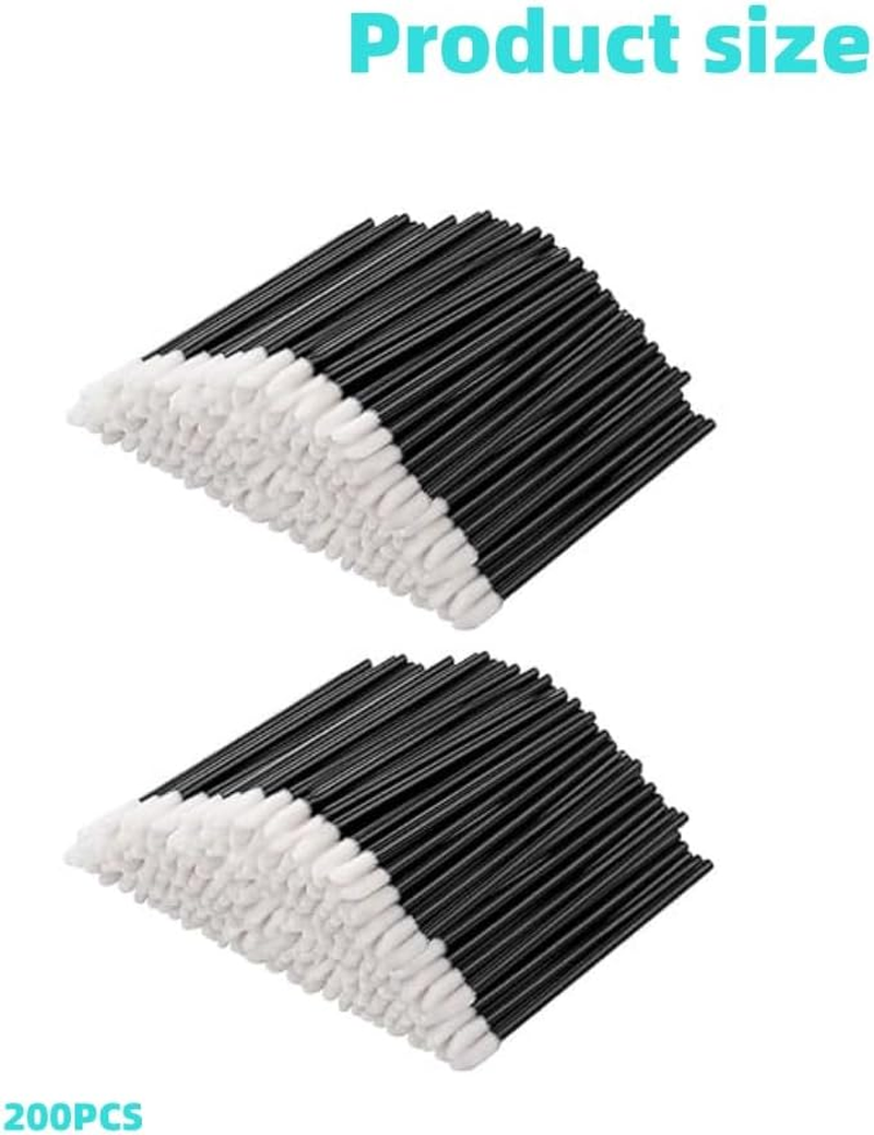 Fabselection Lip Brushes, 200Pcs Lip Brush, Applicator Can Be Use for Applying Lipstick and Make Up, Disposable Lip Applicator Black image number 4