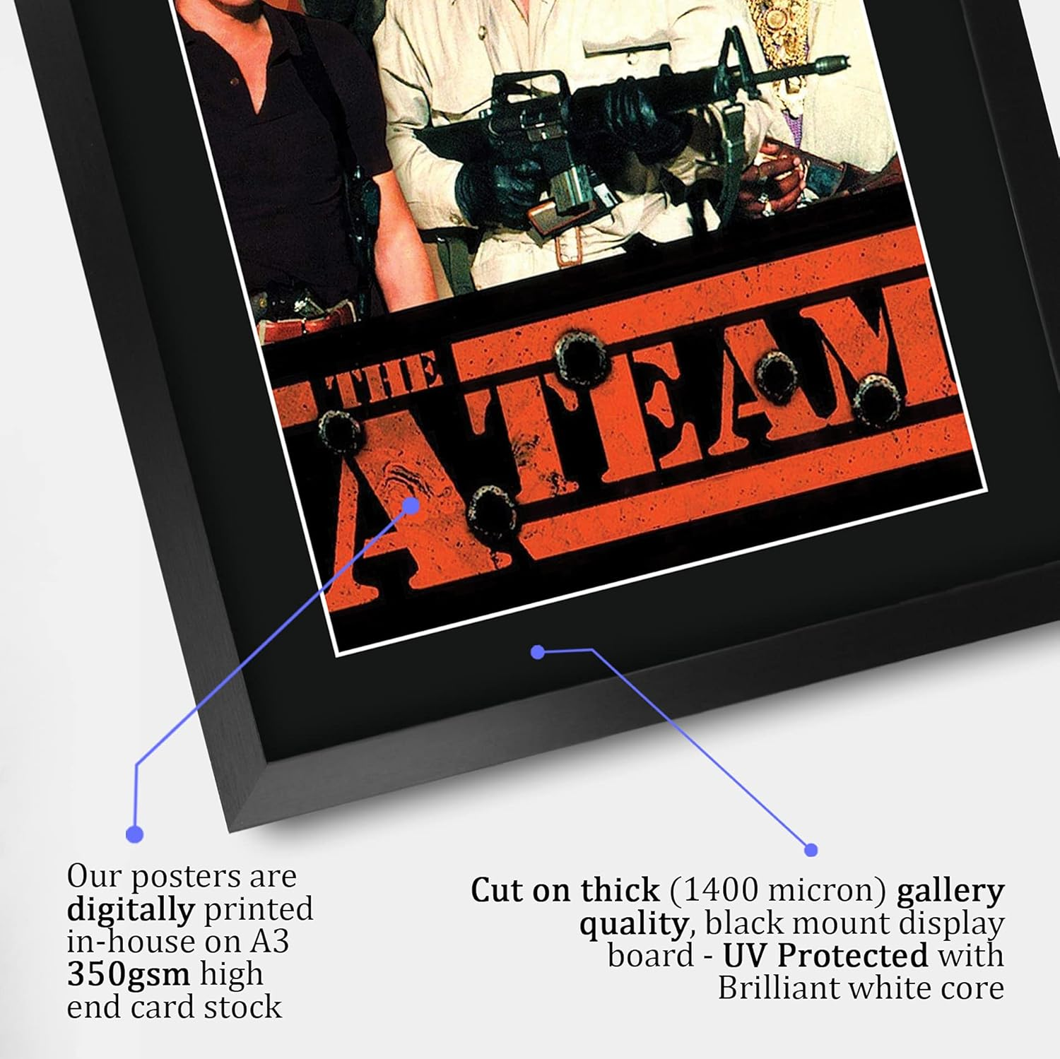 HWC Trading FR A3 the A-Team George Peppard, Mr T Gifts Printed Signed Autograph Poster for TV Memorabilia Fans - A3 Framed image number 4