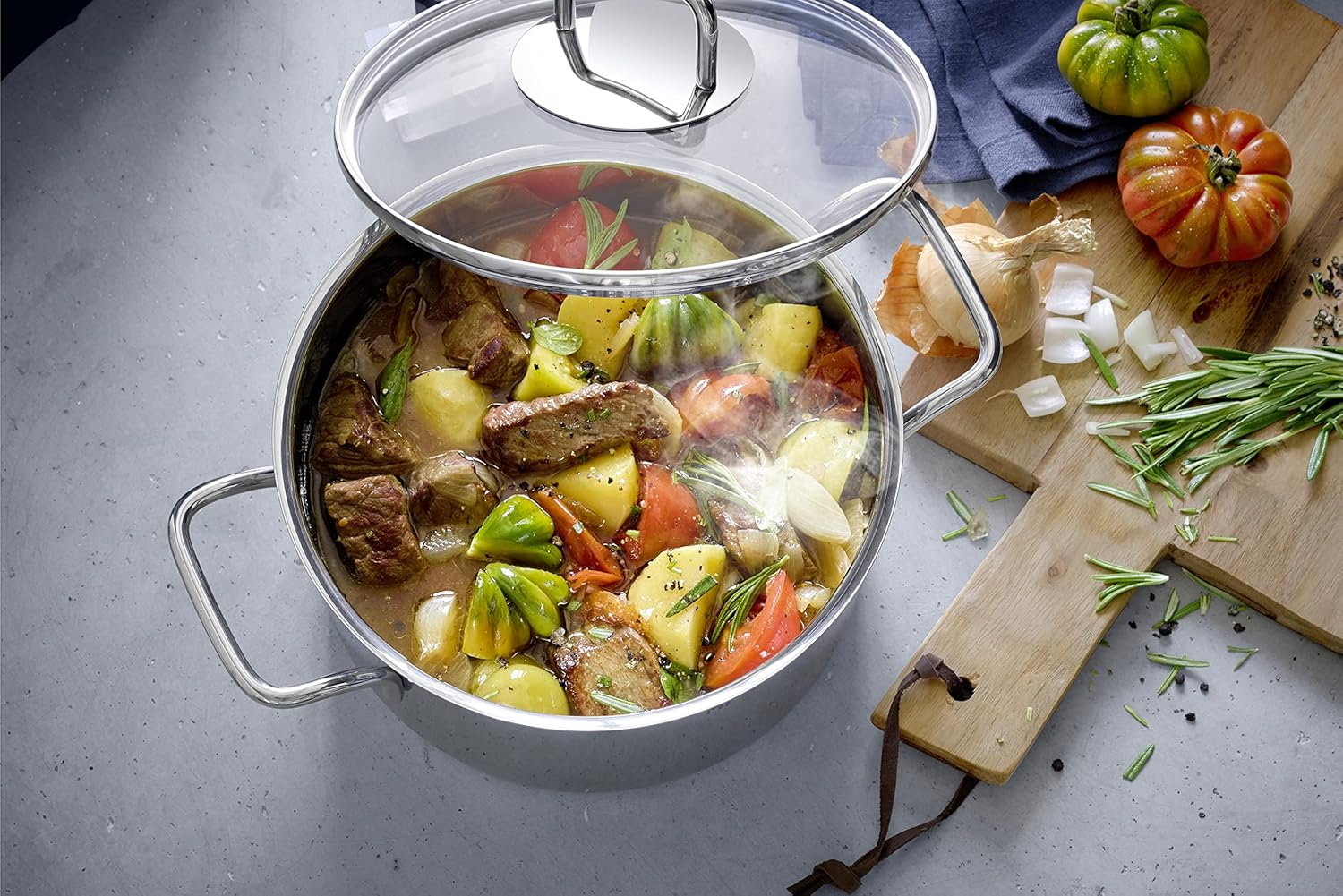 WMF Small Cooking Pot 16 Cm Stackable Induction Cooking Pot Suitable for All Standard Hobs Including Induction Small Pot Polished Cromargan Stainless Steel Dishwasher Safe