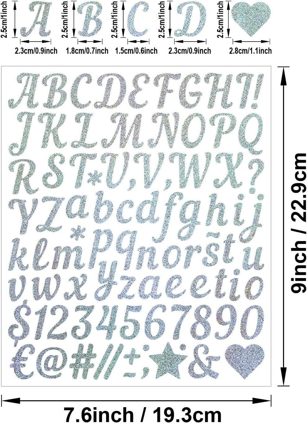 Gold Letter Stickers Glitter Alphabet Stickers Self Adhesive Waterproof Vinyl Small ABC Letters for Graduation Cap Water Bottles Cup Mailbox Number Scrapbooking Sign Crafts (5 Gold+5 Silver) image number 5