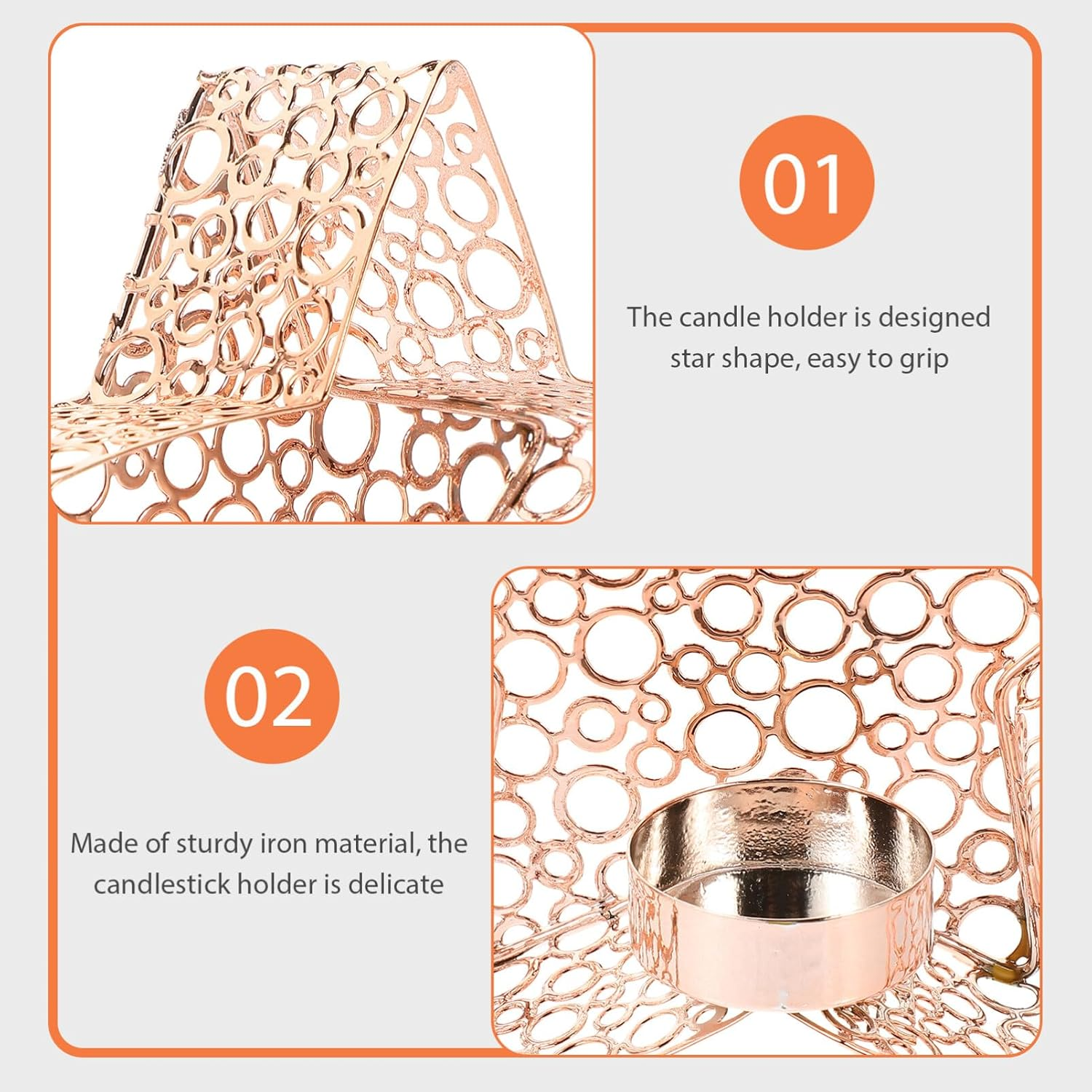 SUPVOX Tealight Candle Stand Portable Desktop Candlesticks Home Decor for Holiday Dinner Party image number 3