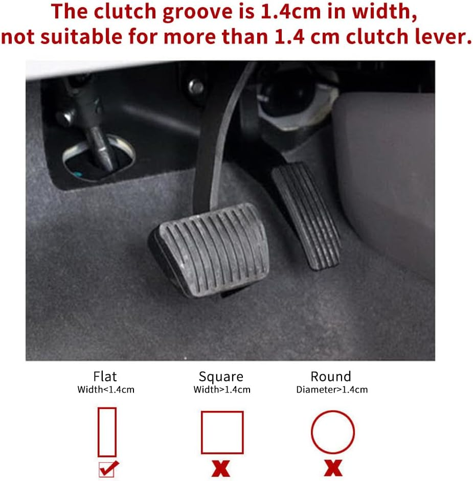 Brake Pedal Lock, Adjustable Auto Stainless Steel 8 Holes Brake Clutch Lock Anti-Theft Device with 2 Keys image number 2
