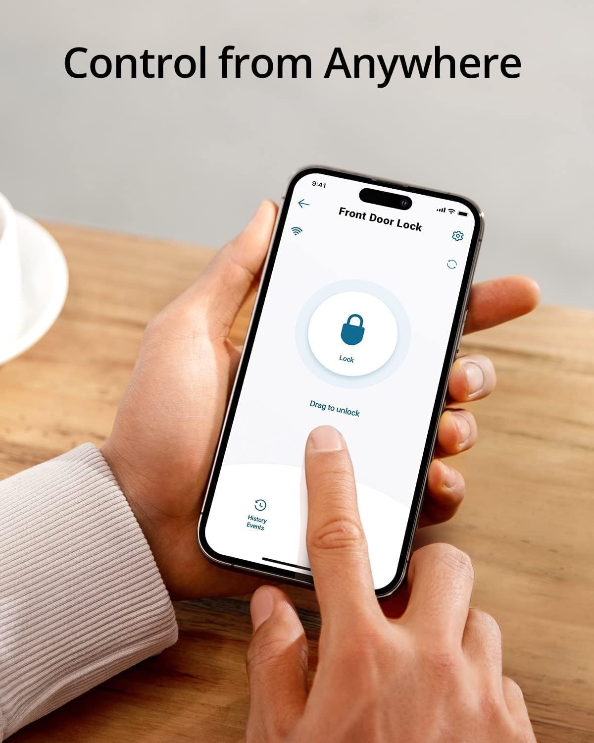 Eufy Security Smart Lock C210 - Wifi Enabled Keyless Entry Door Lock - Touchscreen Keypad, App Remote Control & BHMA Certified - Easy Install with 4 AA Batteries Included image number 5