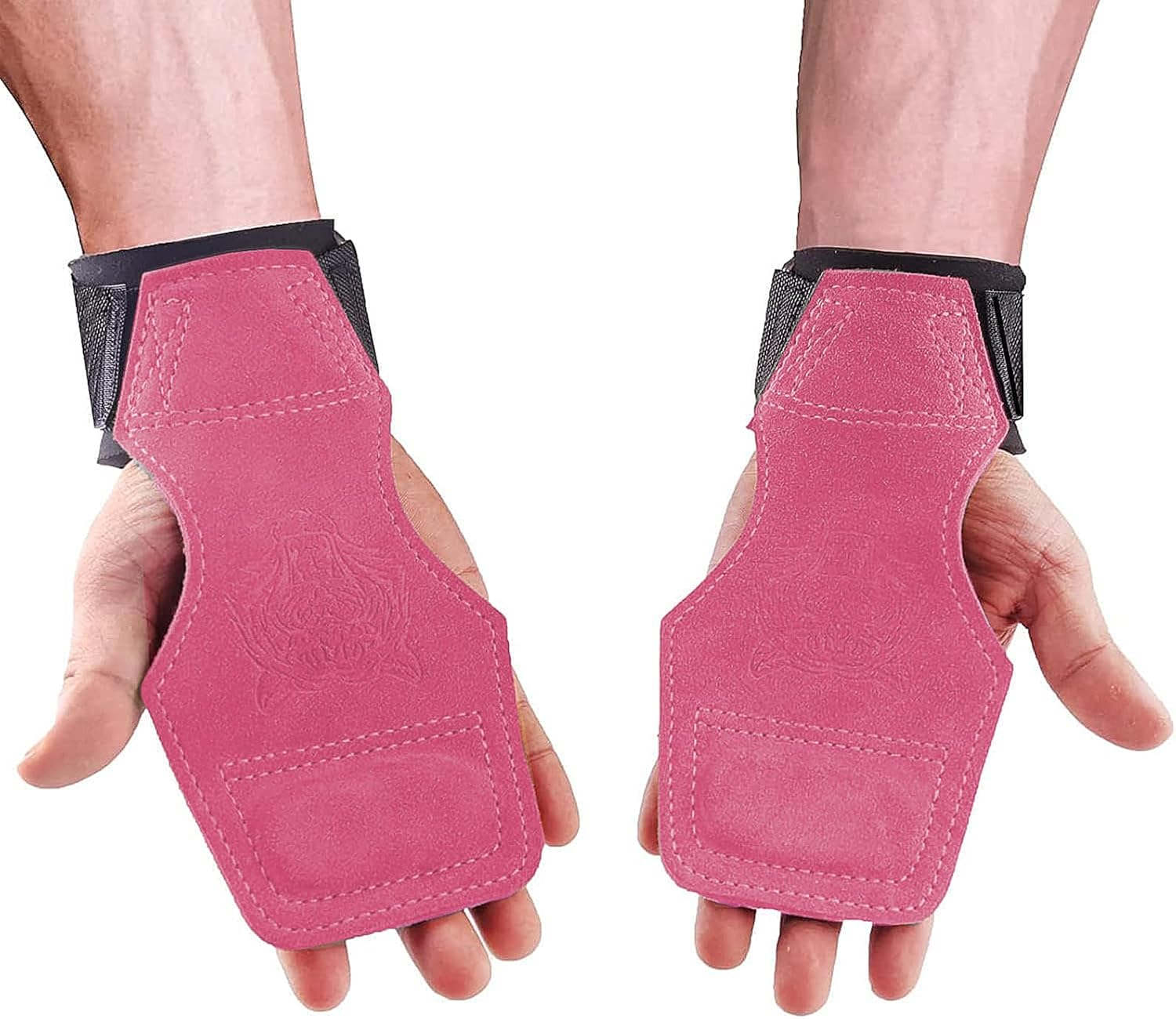 TAVIEW Weight Lifting Wrist Hooks Straps for Maximum Grip Support for Women (Macaron Pink) (TW0032) image number 2