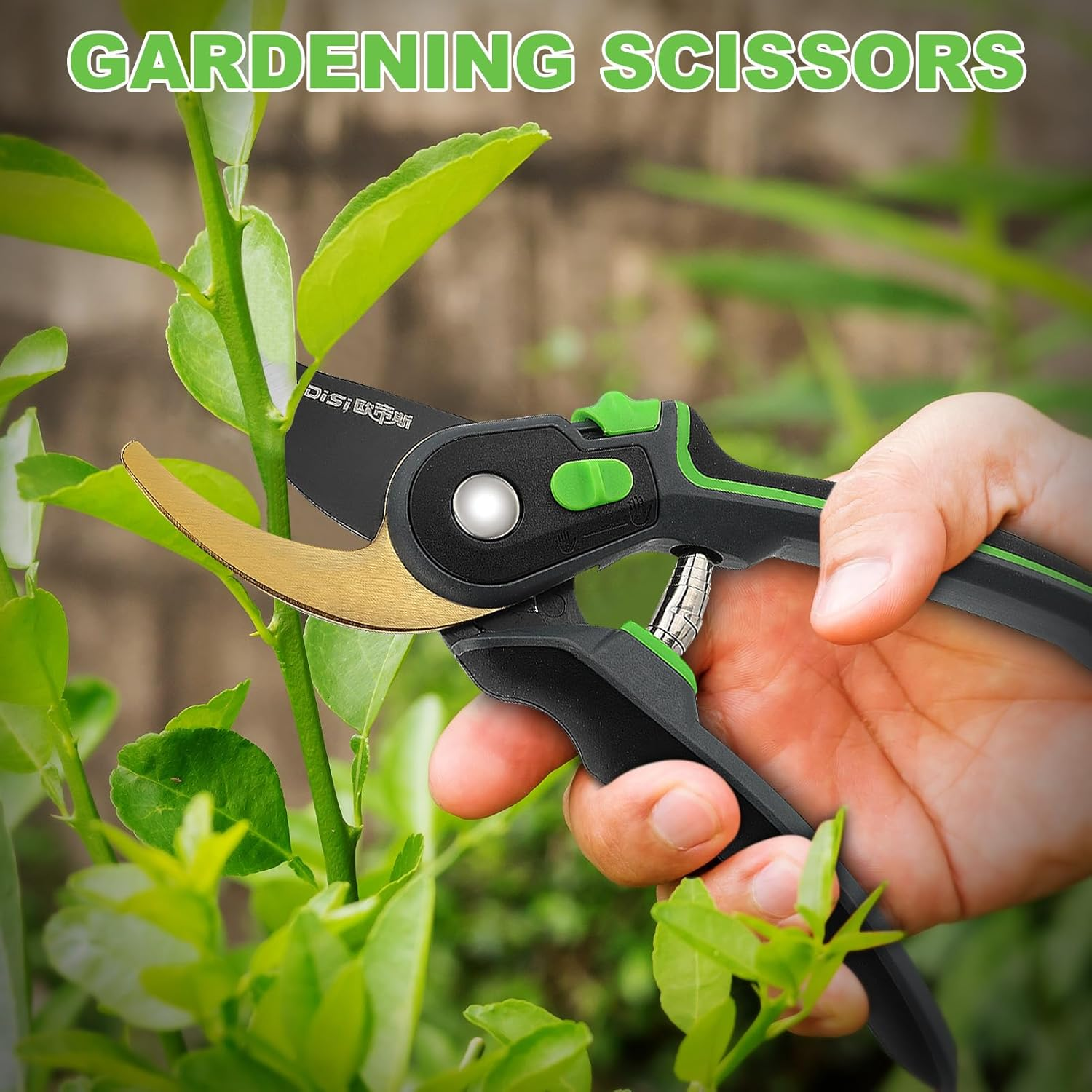 Garden Pruning Shears 2 Opening Sizes Stainless Steel Cutter Plant Shears Garden Scissors Clipper with Safety Lock for Flowers Trees image number 2