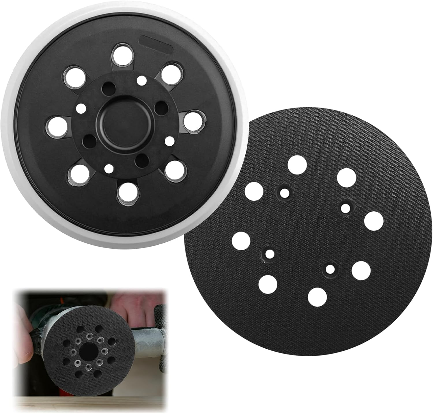 2 X Sanding Discs for Bosch 125 Mm, Sanding Disc 125 Mm 8-Hole with System, Sanding Plate with Hook and Loop Compatible with Bosch PEX 300/400 AE/4000 Ae/Advancedorbit 18 Eccentric Sanding Machine image number 1