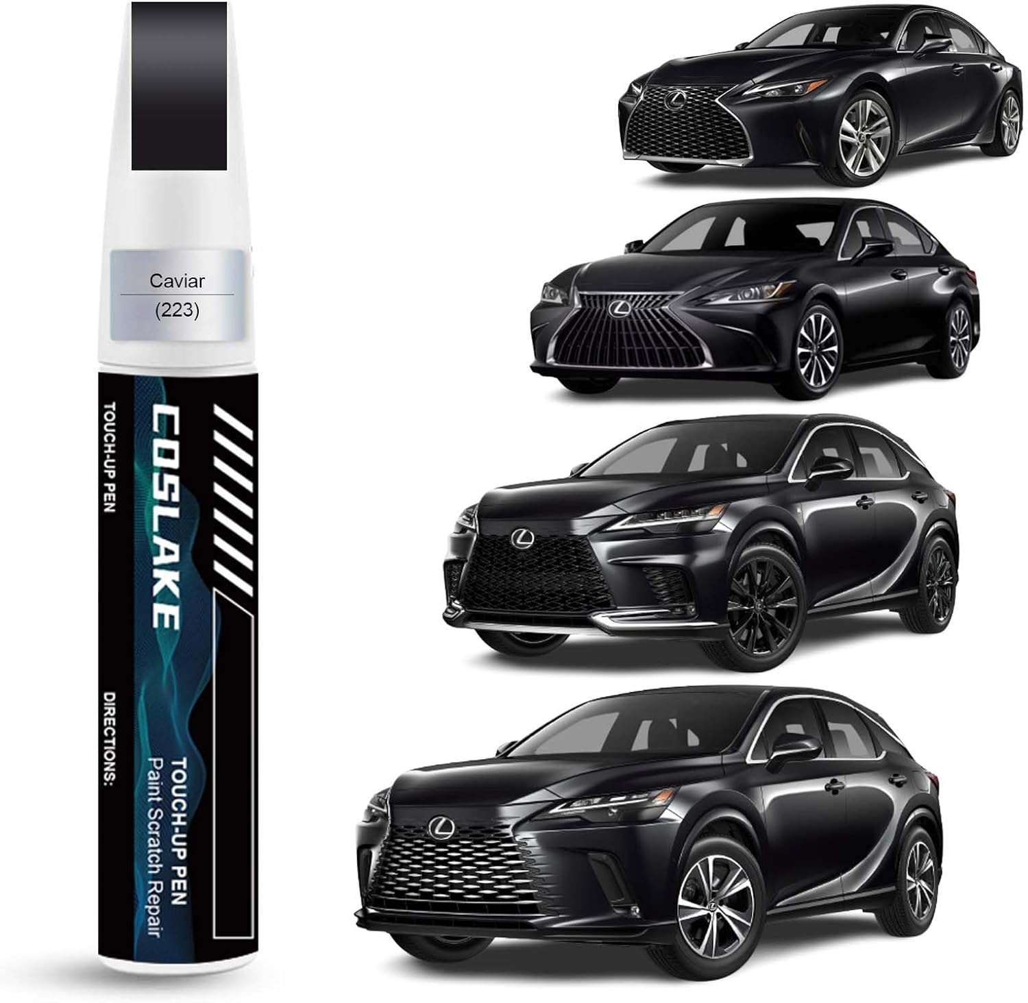 COSLAKE Car Touch up Paint(Atomic Silver(1J7)) for Lexus, Car Paint Scratch Repair Kit, Quick & Easy Solution to Repair, 2 in 1 Scratch Remover Pen with Color-Matched