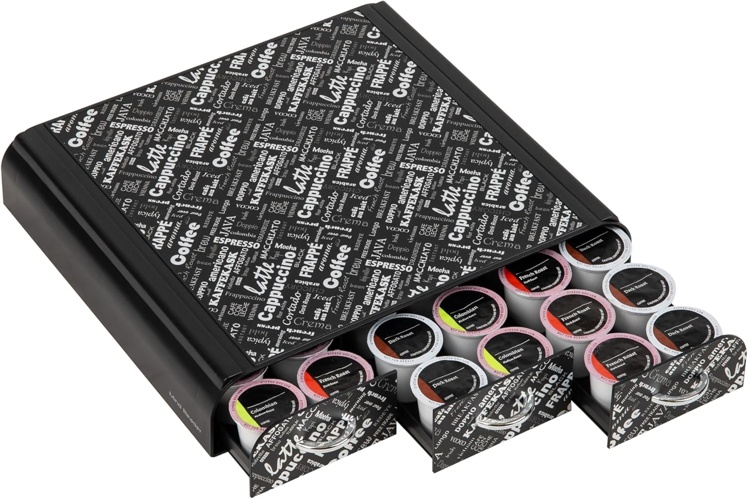 Mind Reader 'Anchor' Triple Drawer Single Serve Coffee Pod Holder, Black Print image number 3