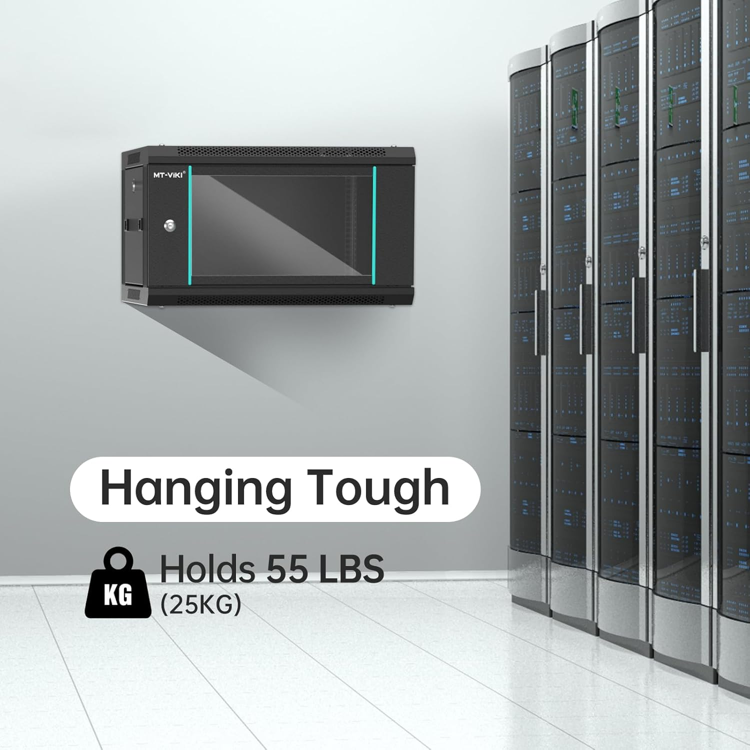 MT-VIKI 6U Wall Mount Server Cabinet Network Rack Vented Enclosure, 0.8Mm Thick, 17.7'' Deep (450Mm), for 19'' IT Equipment, Included 1Pcs 10'' Depth Rack Shelf image number 6