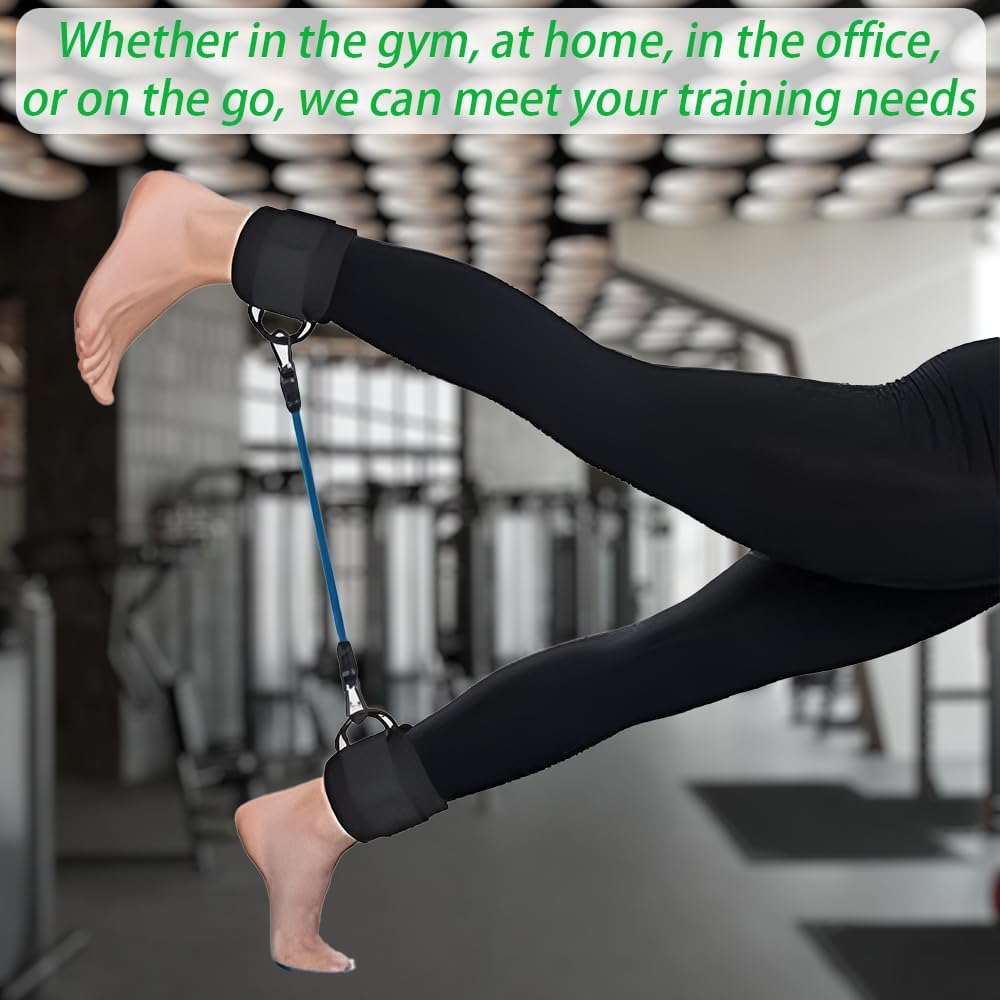 Ankle Resistance Bands with Cuffs and Storage Bag, 10 Lbs 20 Lbs 30 Lbs 3 Different Pound Fitness Training Ankle Strap, Women Exercise Equipment, Black image number 5