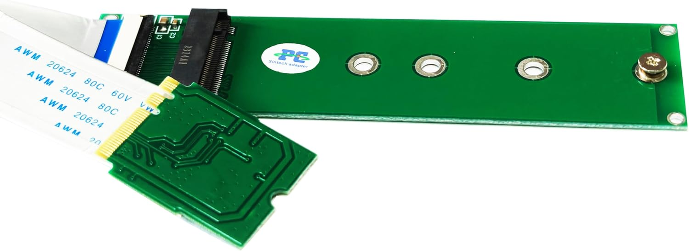 Sintech M.2 (NGFF) NVME SSD to M2 A/E Key Wifi Port with 20Cm Cable(M.2 Only Provide Pcie 1X Lane) image number 2