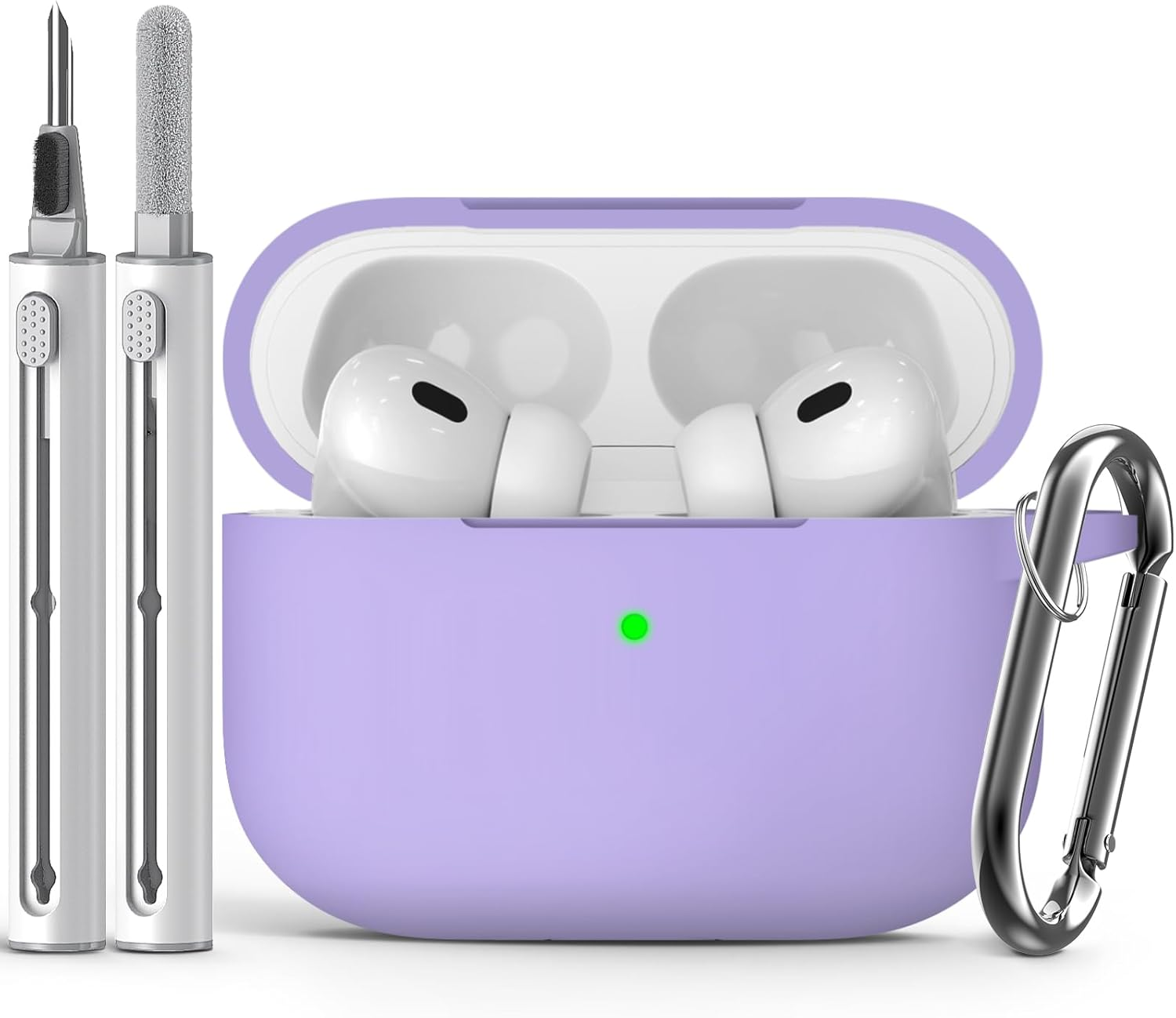 Inesore for Airpods Pro 3 Case Cover (2025) with Magnetic Lid Lock, Soft Silicone Case Compatible with Airpods Pro 3Nd Generation, Accessories with Cleaning Kit and Keychain -Black image number 3