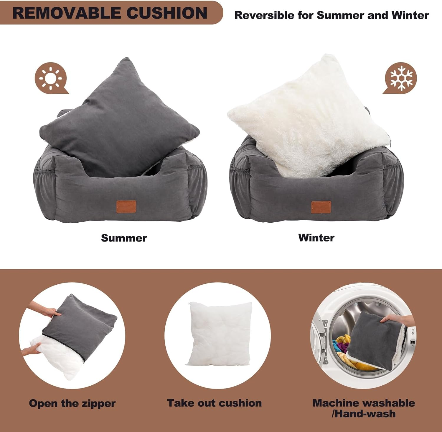 Small Dog Car Seat, Small Dog Car Seat, Washable and Stain-Resistant Dog Car Seat for Small Dogs, Safety Seat, High-Quality Fabric with Storage Bag, Grey image number 2